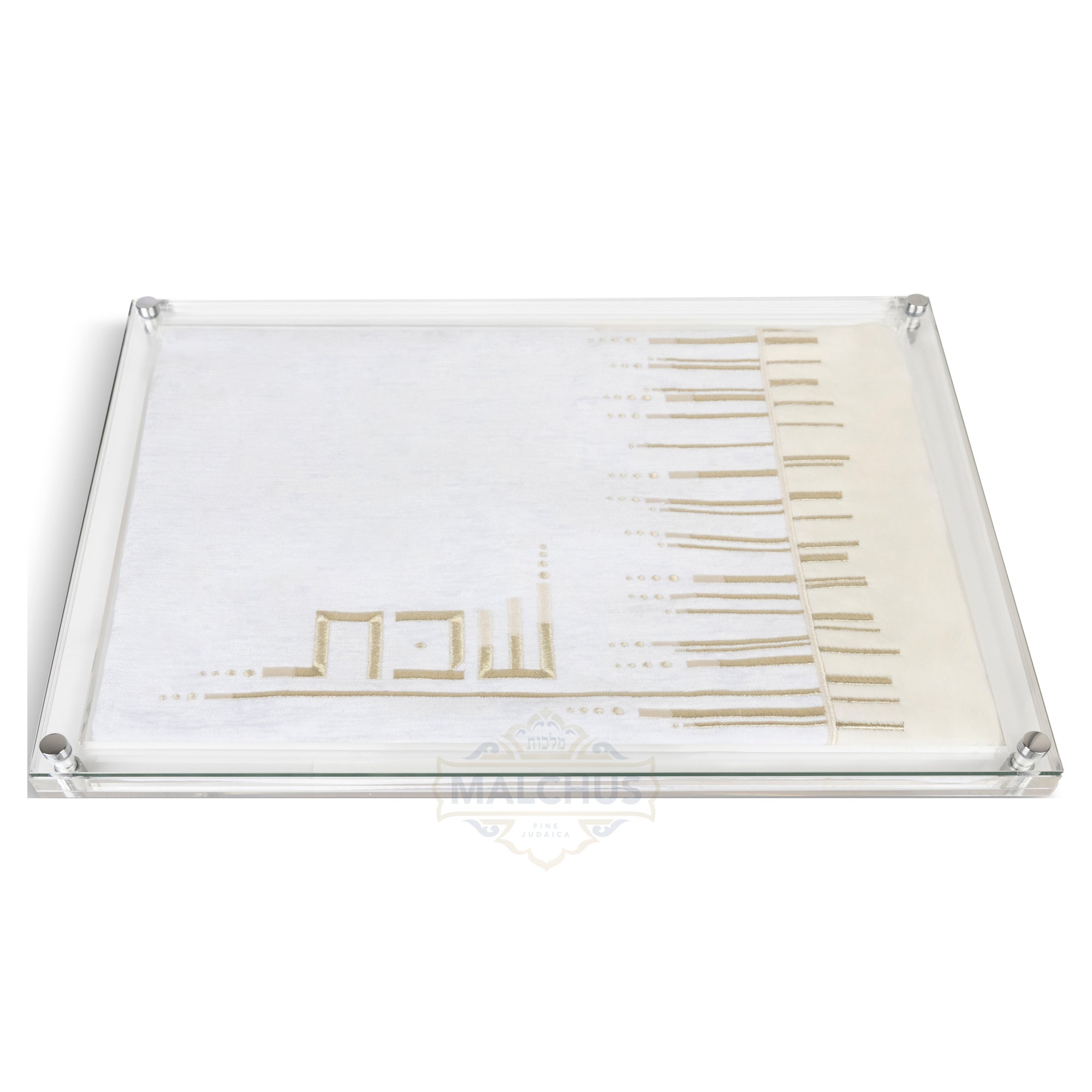 Glass Challah Board #651 White Velvet + Fur