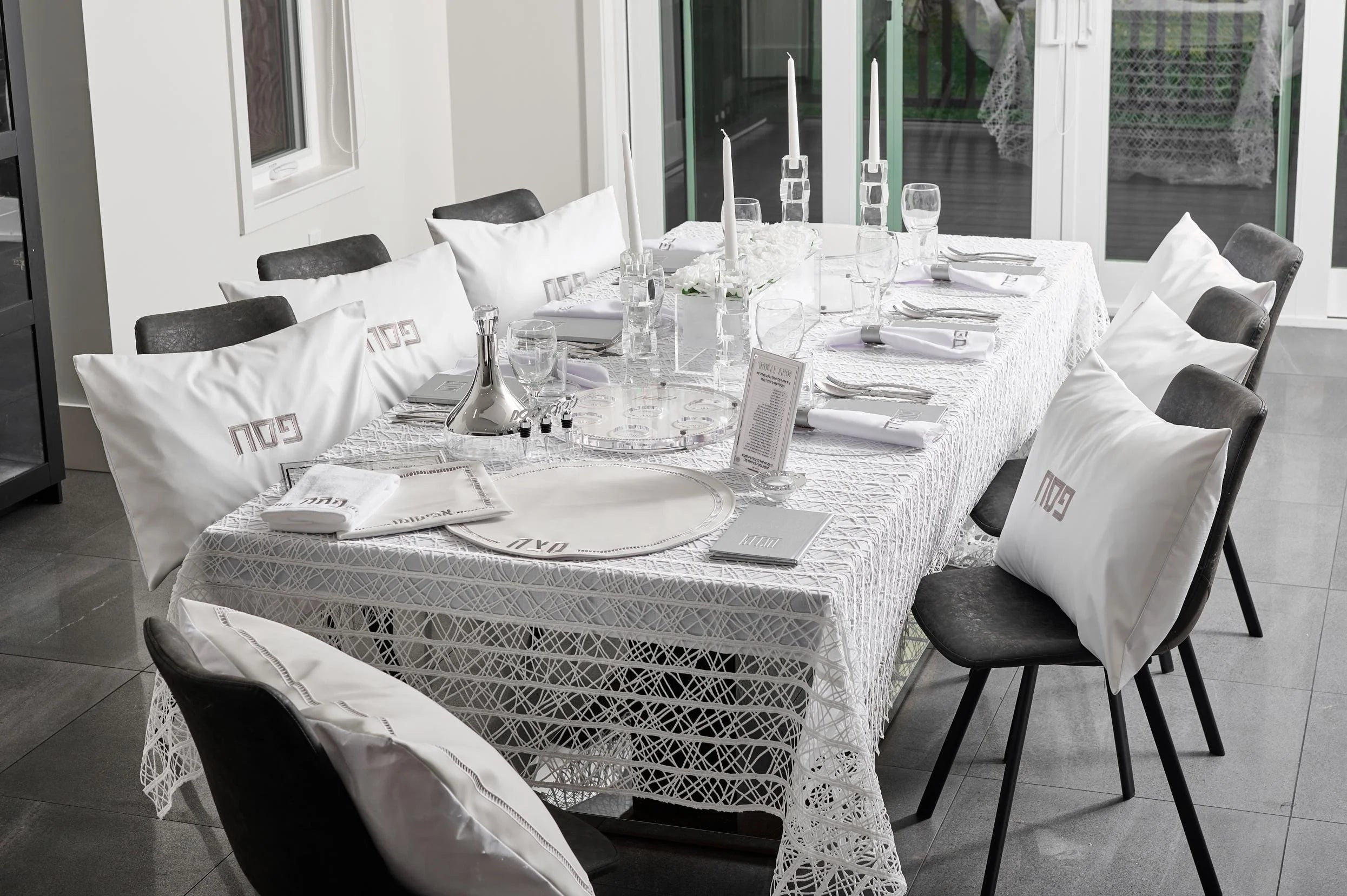Silver Pesach 2024 Tablescape