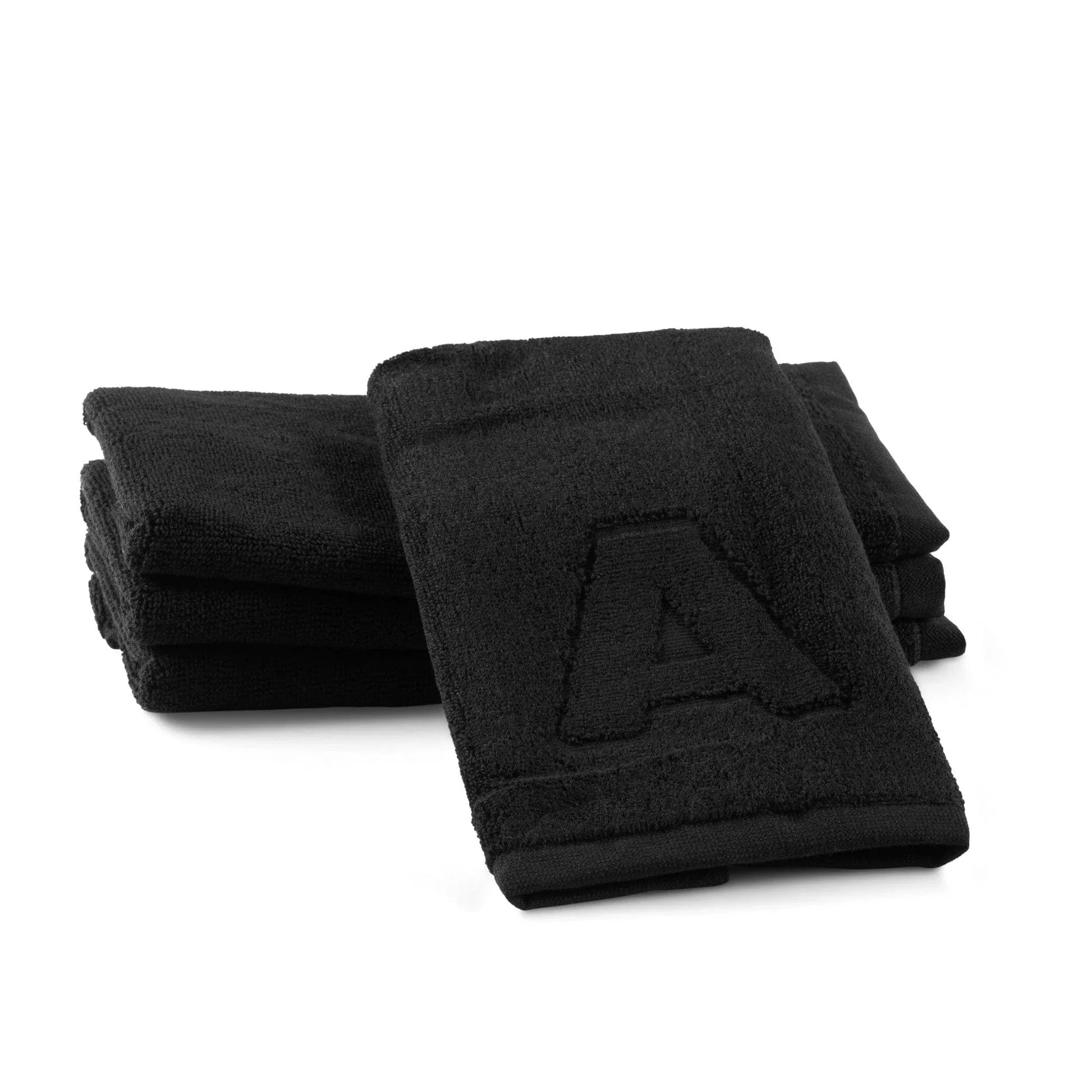 Modern Black Embossed Netilas Yadayim Towel Set