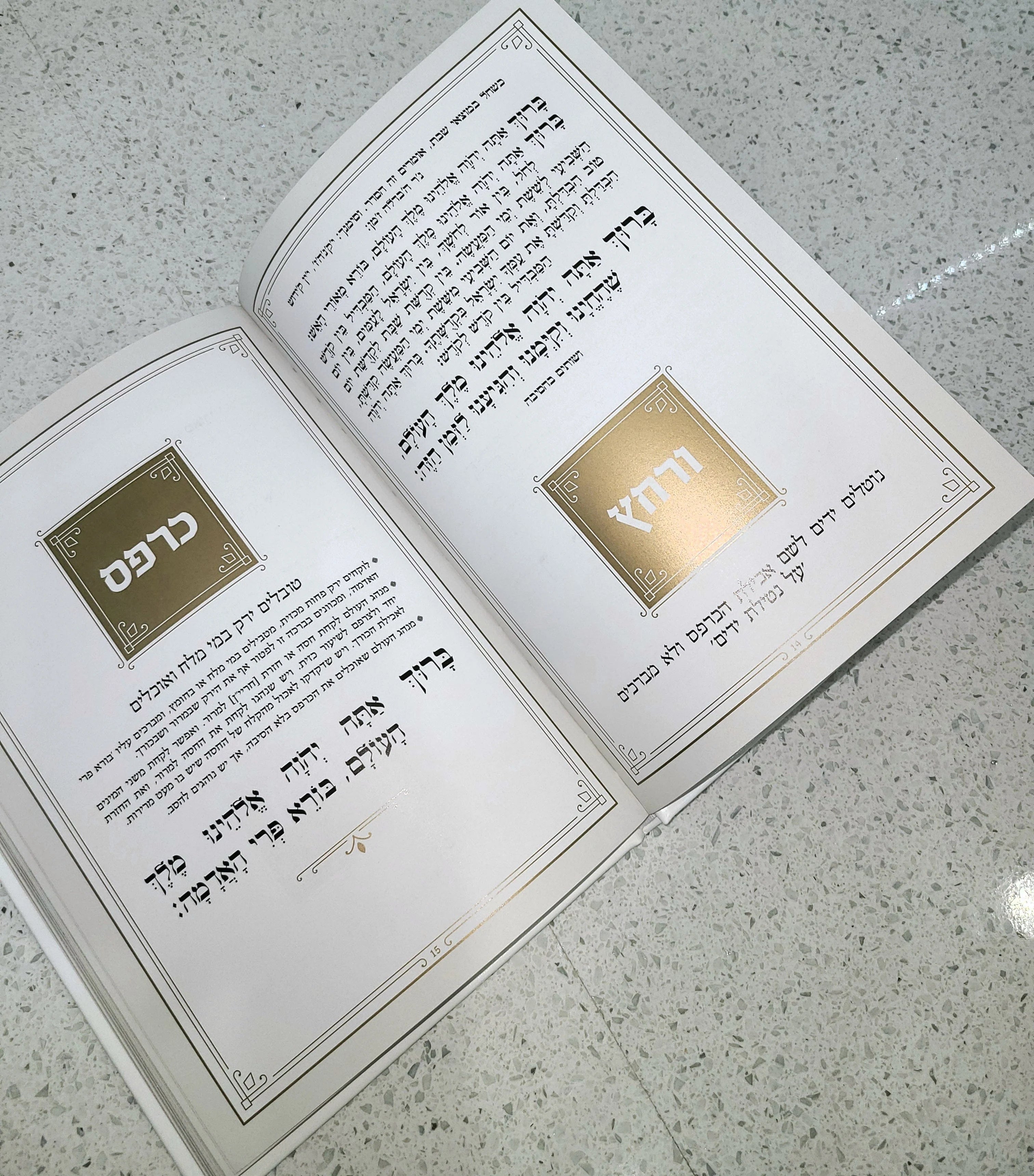 Leather Haggadah with Lucite Plate