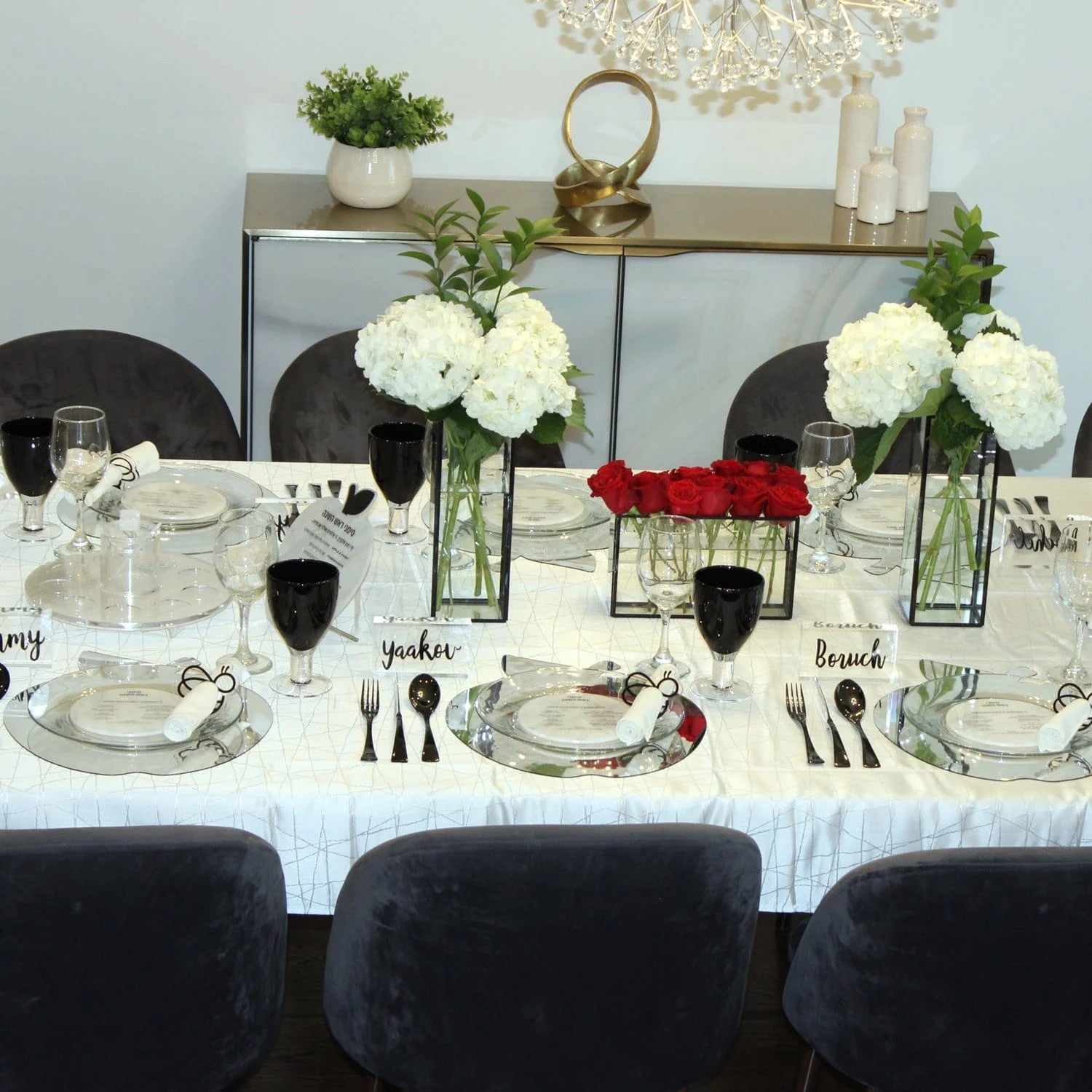 Marble Rosh Hashanah Tablescape
