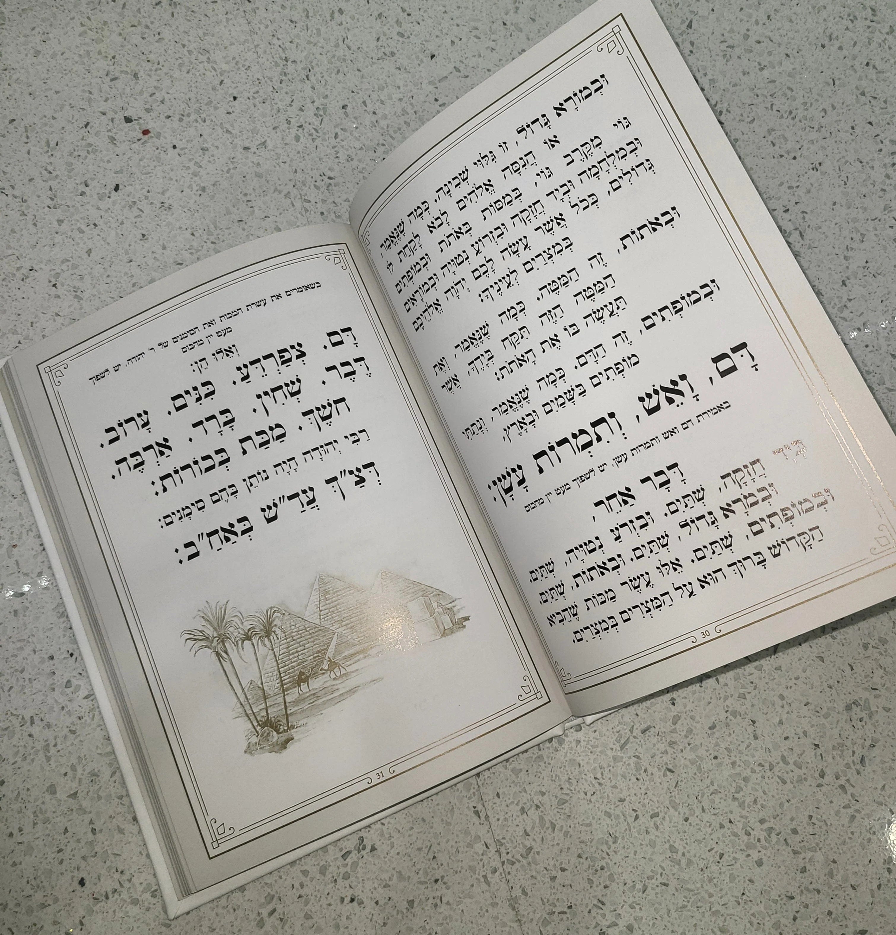 Leather Haggadah with Lucite Plate