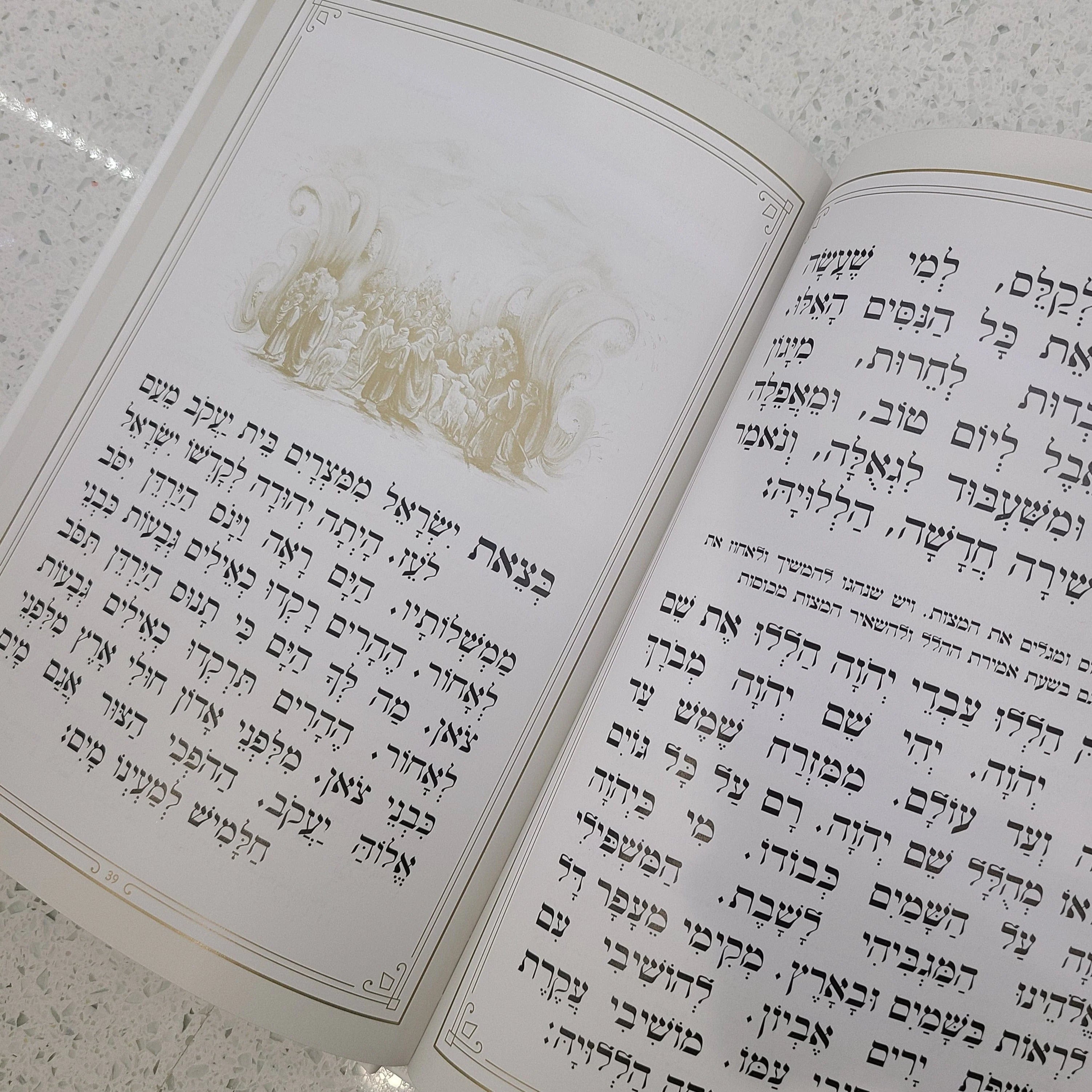 Leather Haggadah with Lucite Plate