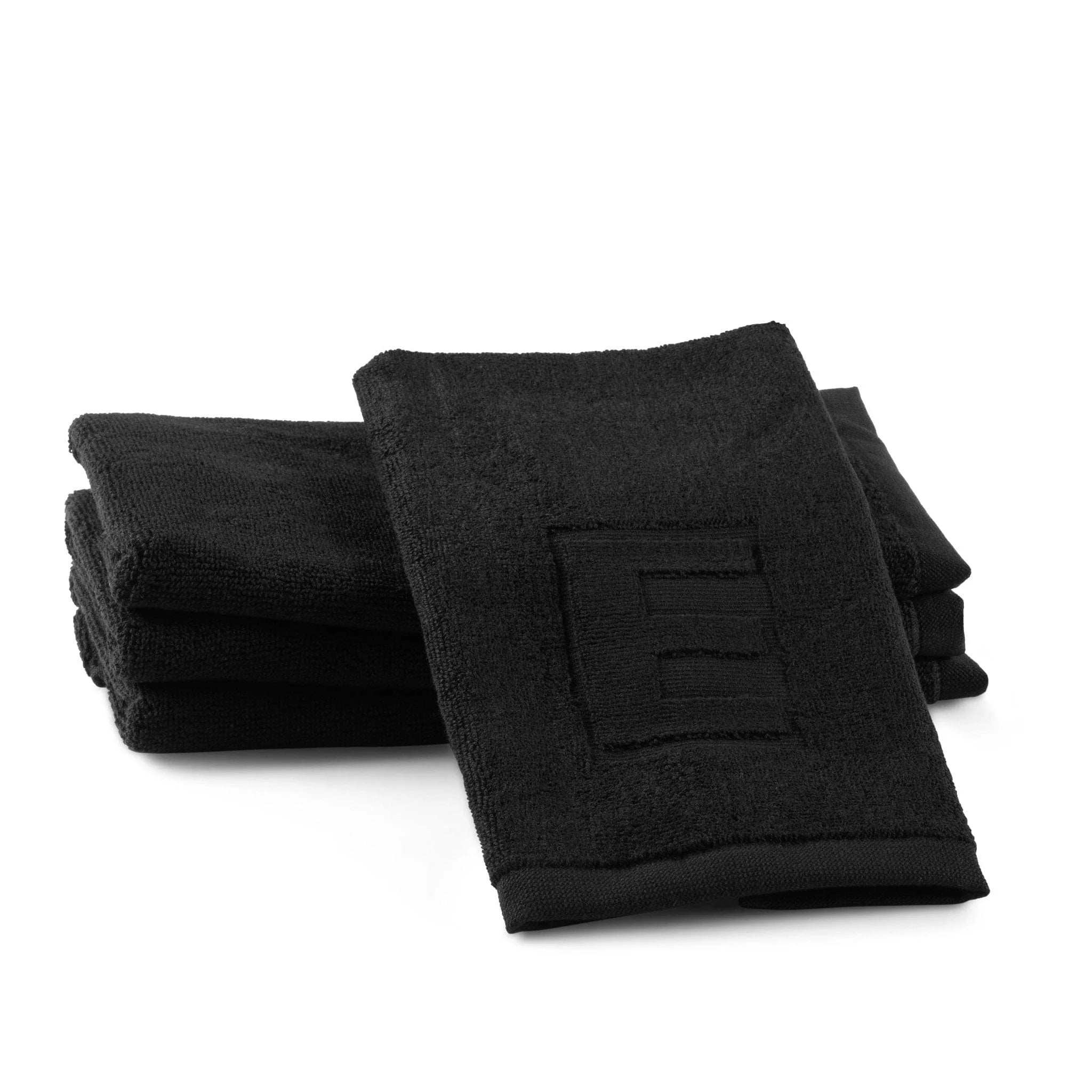 Black Initial Embossed Finger Towel