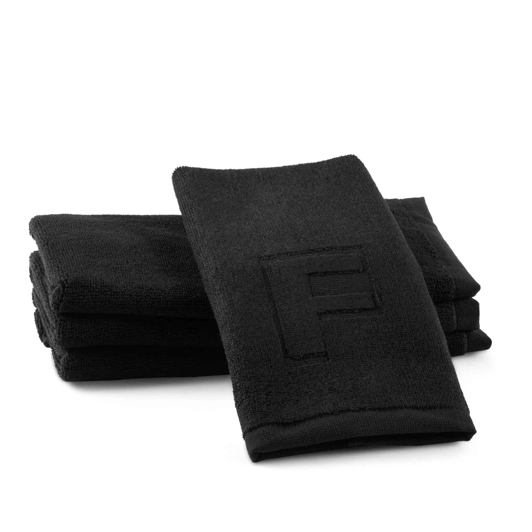 Black Initial Embossed Finger Towel