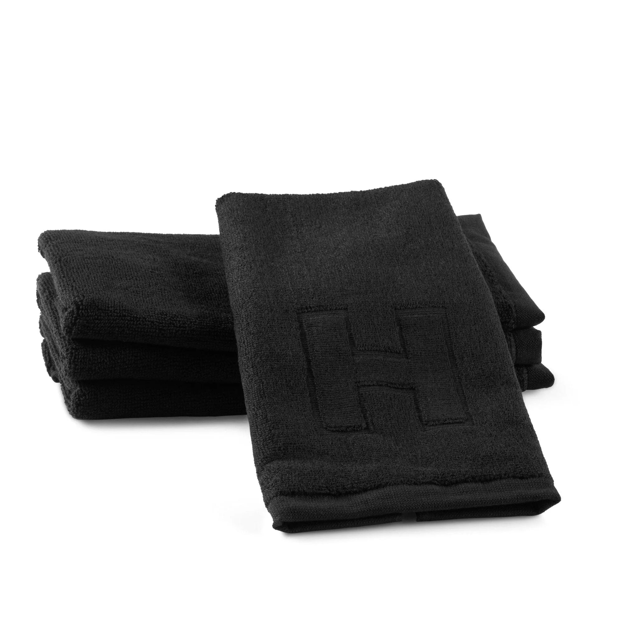 Black Initial Embossed Finger Towel