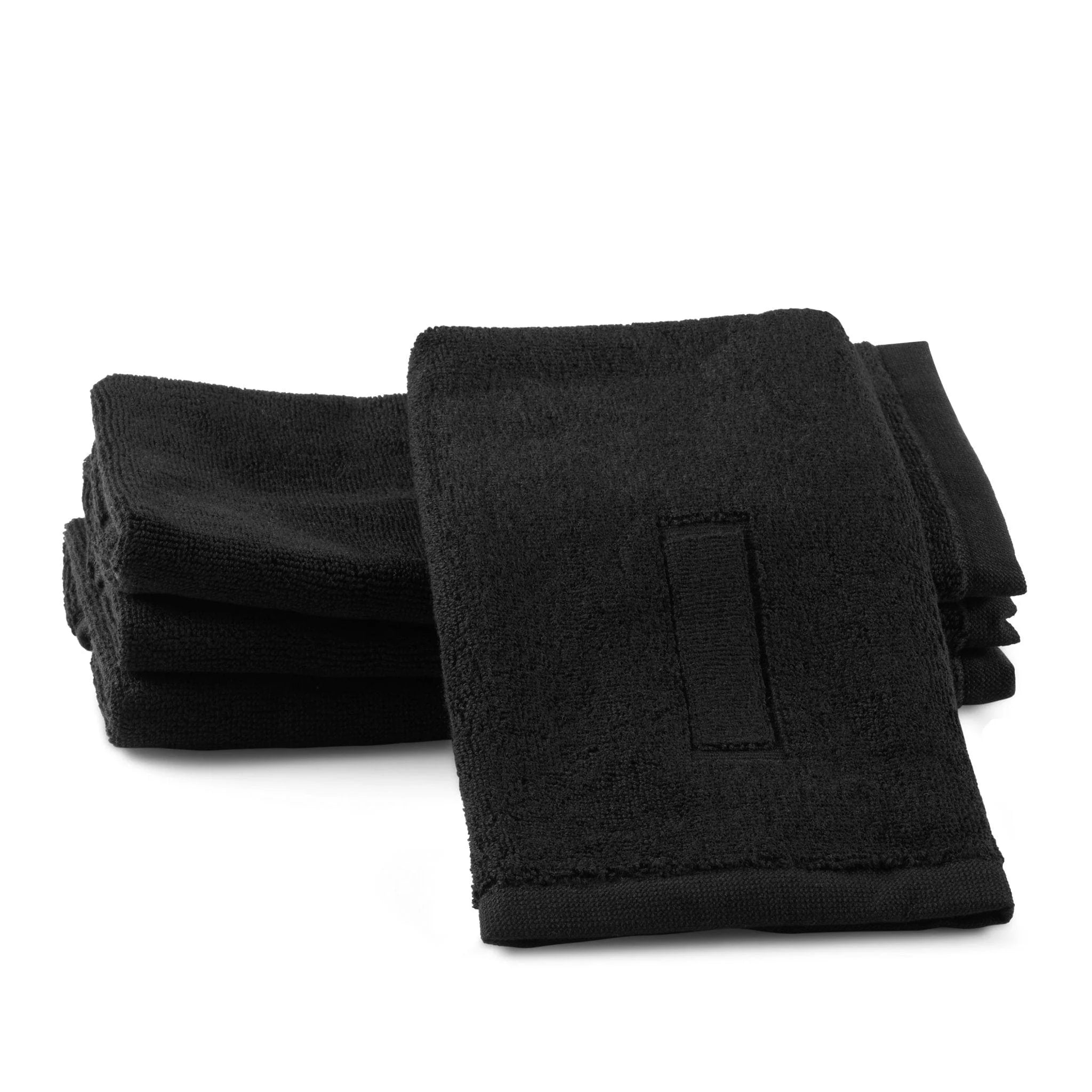Black Initial Embossed Finger Towel