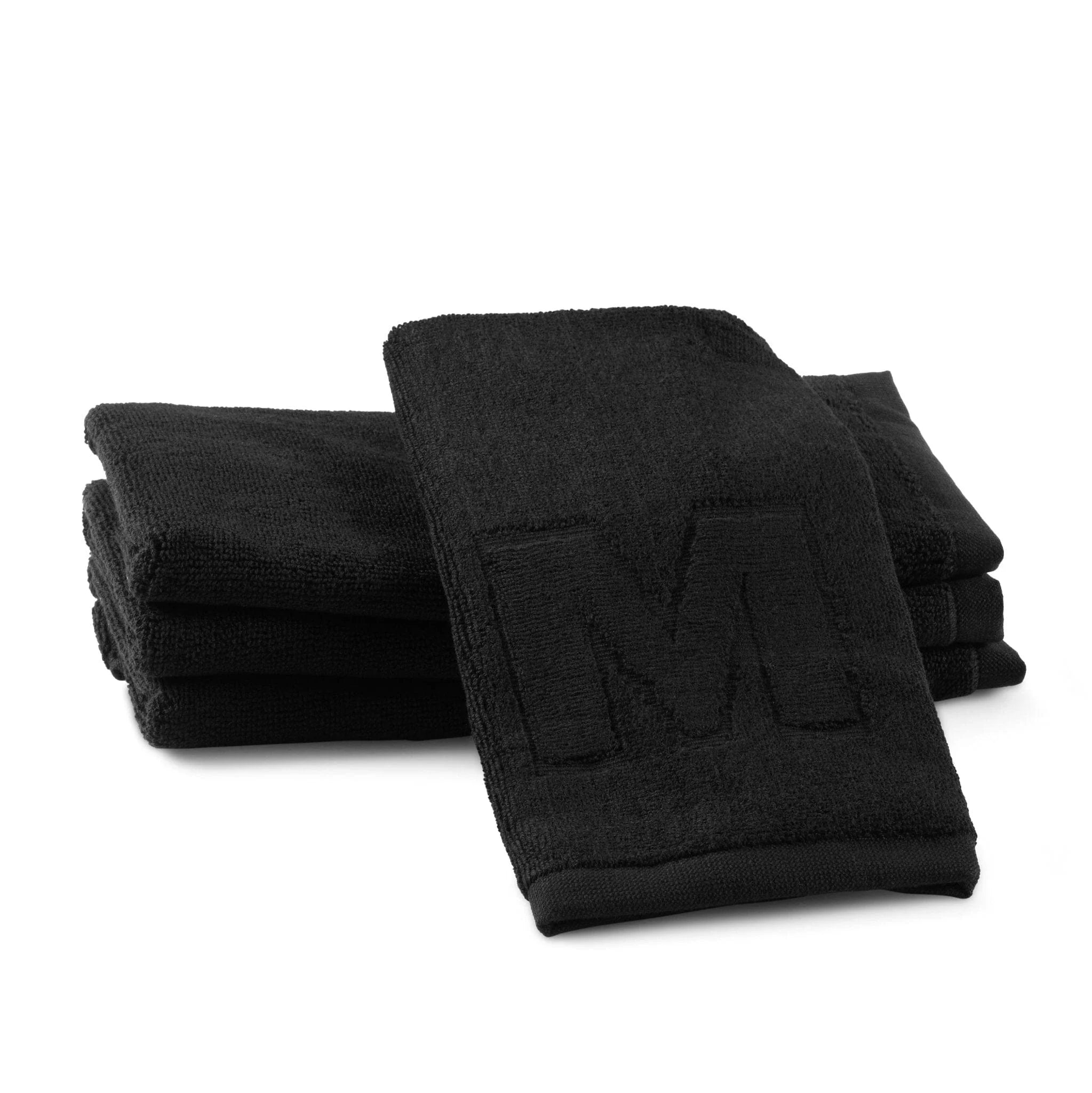 Black Initial Embossed Finger Towel