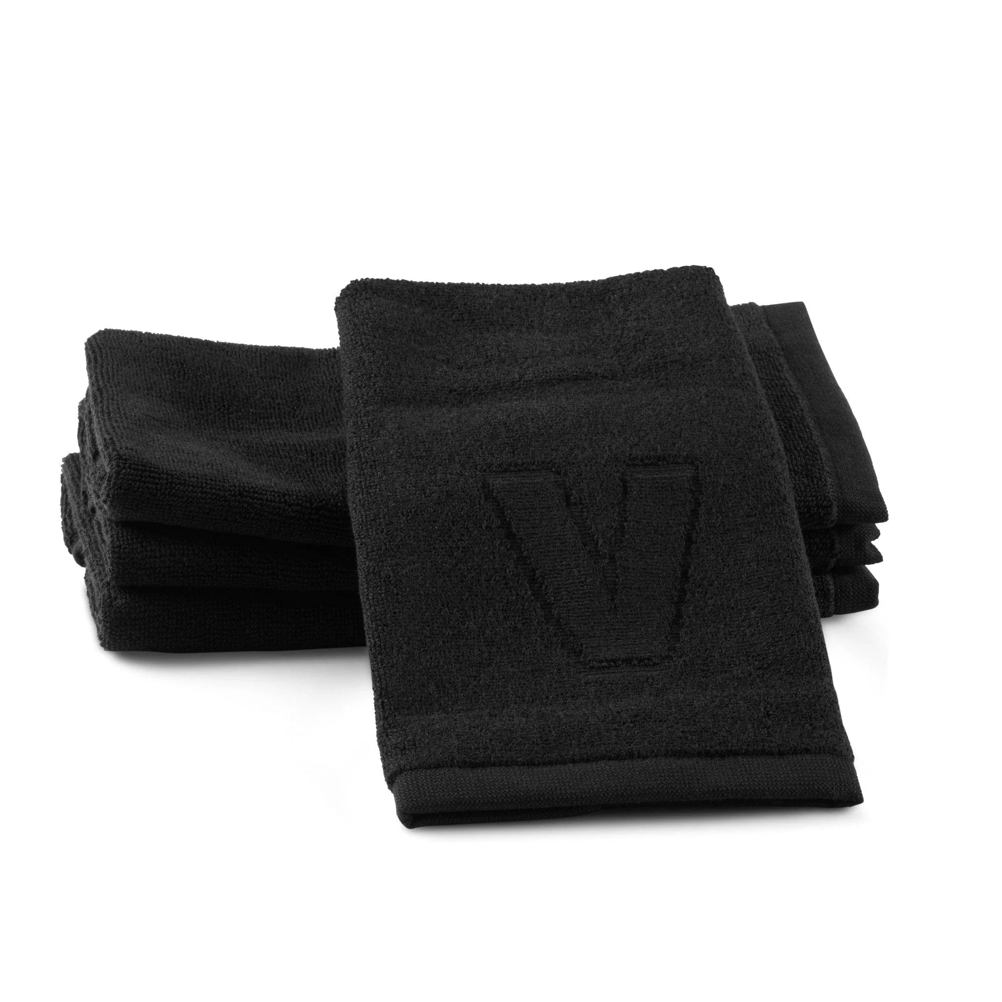 Black Initial Embossed Finger Towel