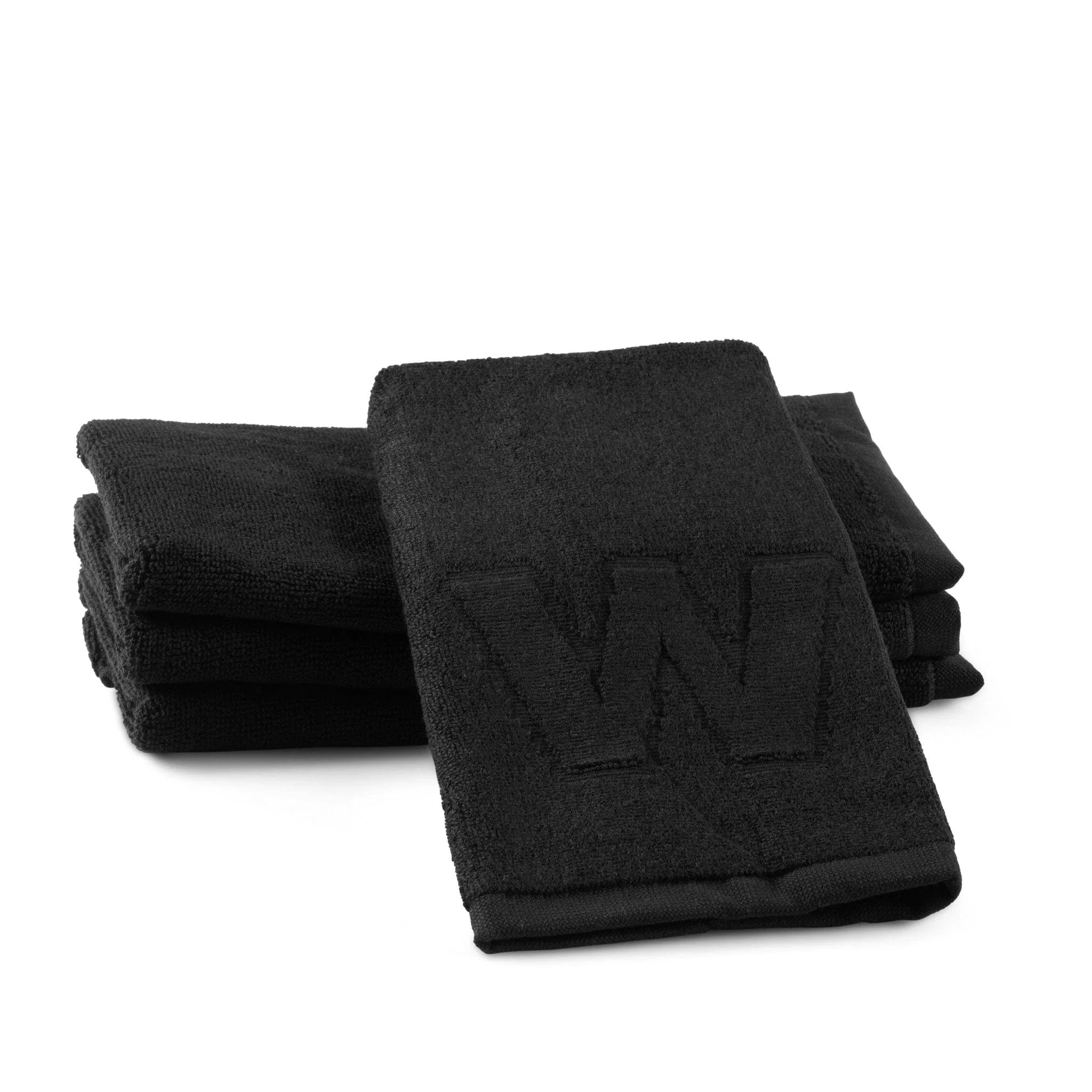 Black Initial Embossed Finger Towel
