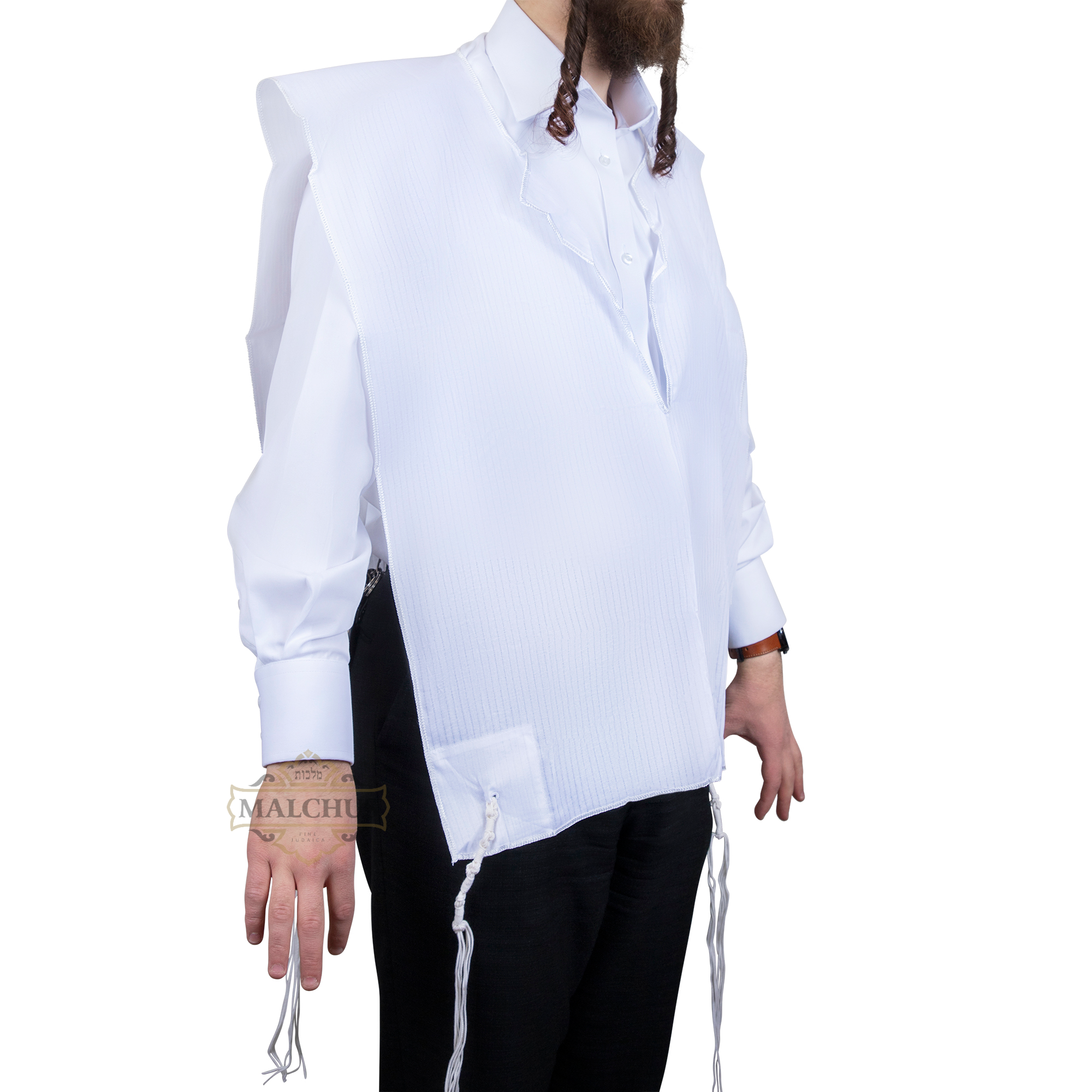 Cotton Adult 1 Hole Keshiras Ashkenaz Tzitzis Avodas Yad