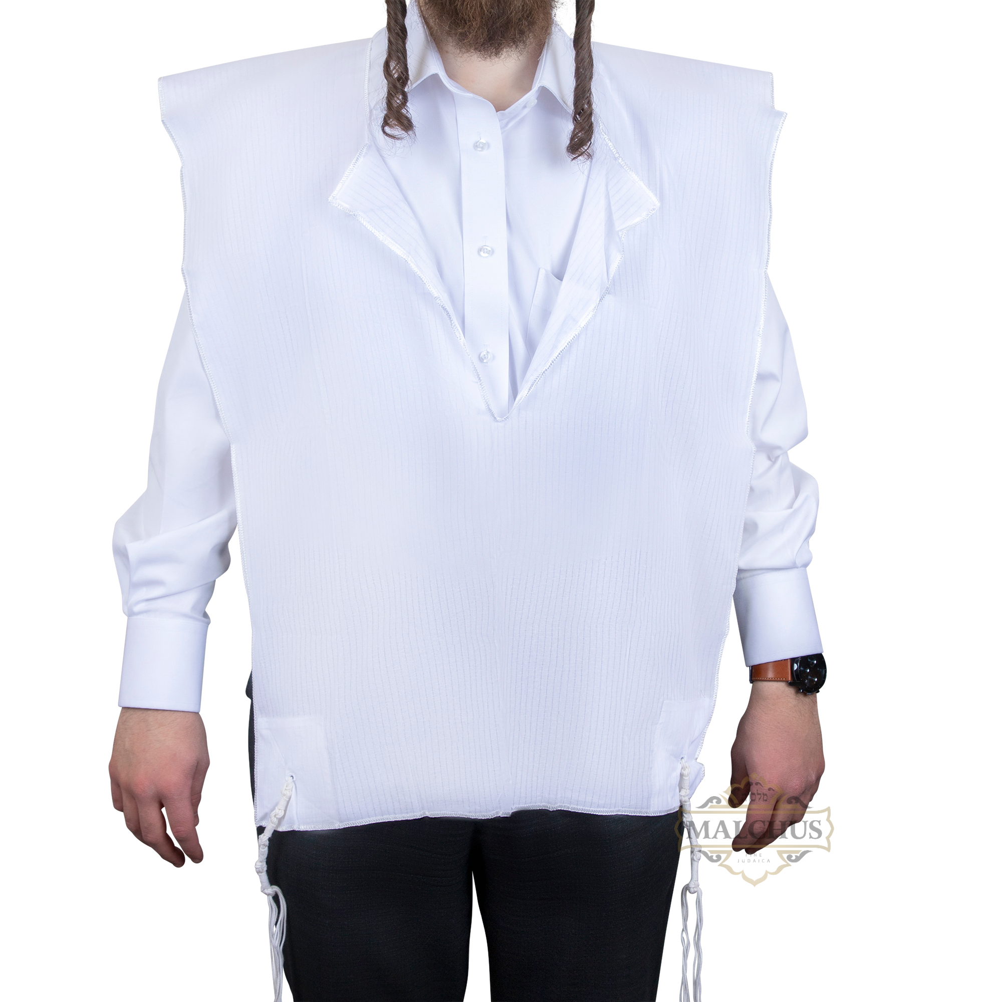 Cotton Adult 1 Hole Keshiras Ashkenaz Tzitzis Avodas Yad