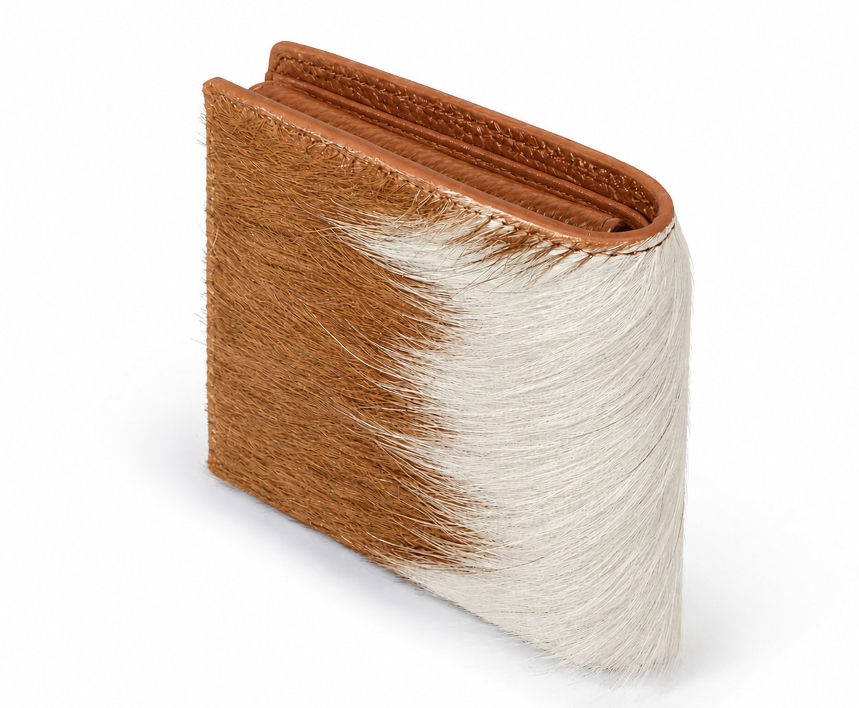 Luxury Brown Leather & Fur Wallet by Malchus
