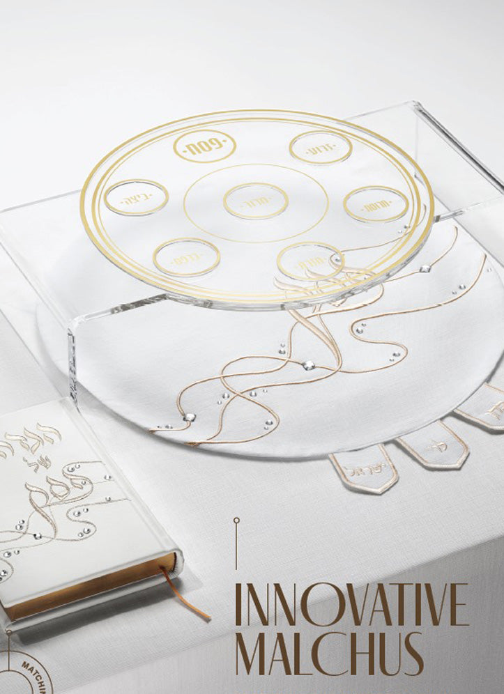 Malchut Lucite Karah / Seder Plate #2024 Gold