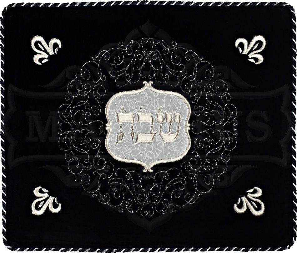 Swirl Design Navy Velvet Challah Cover #230