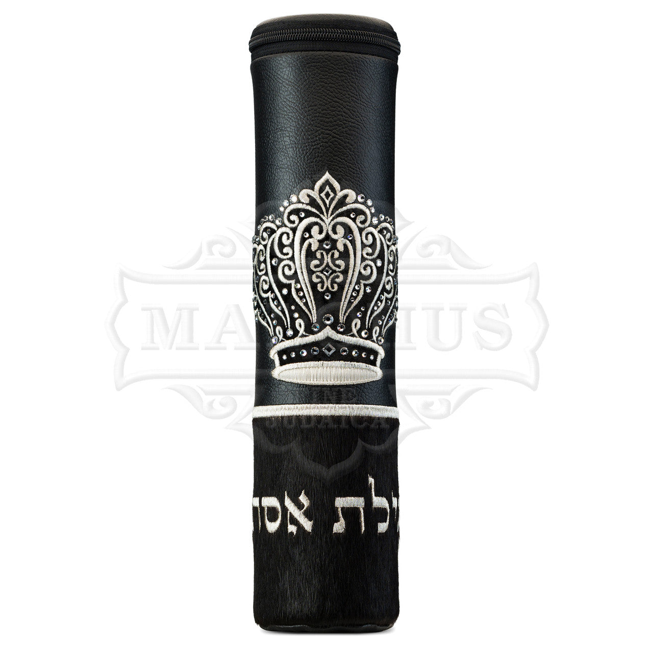 Crown Scroll Megilla Case Black Fur#1040