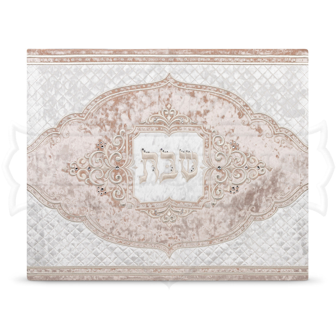 Oval Quilted Crushed NO STONES Velvet Challah Cover #778