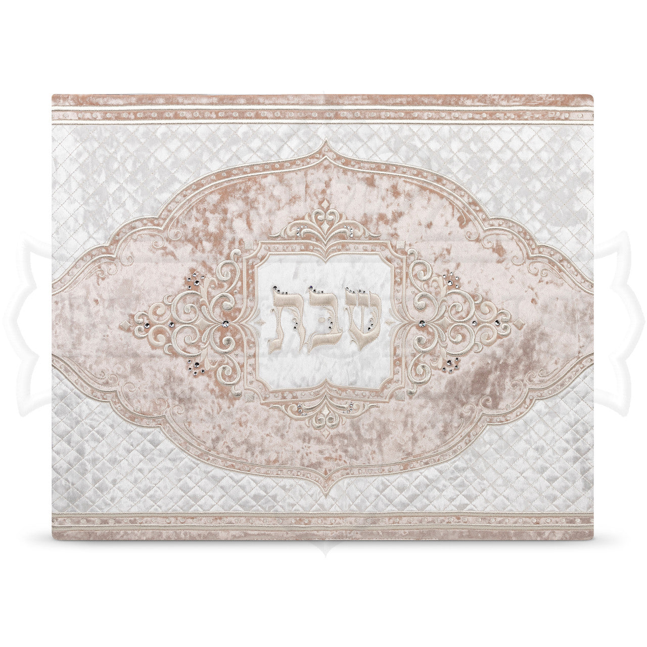 Oval Quilted Crushed NO STONES Velvet Challah Cover #778