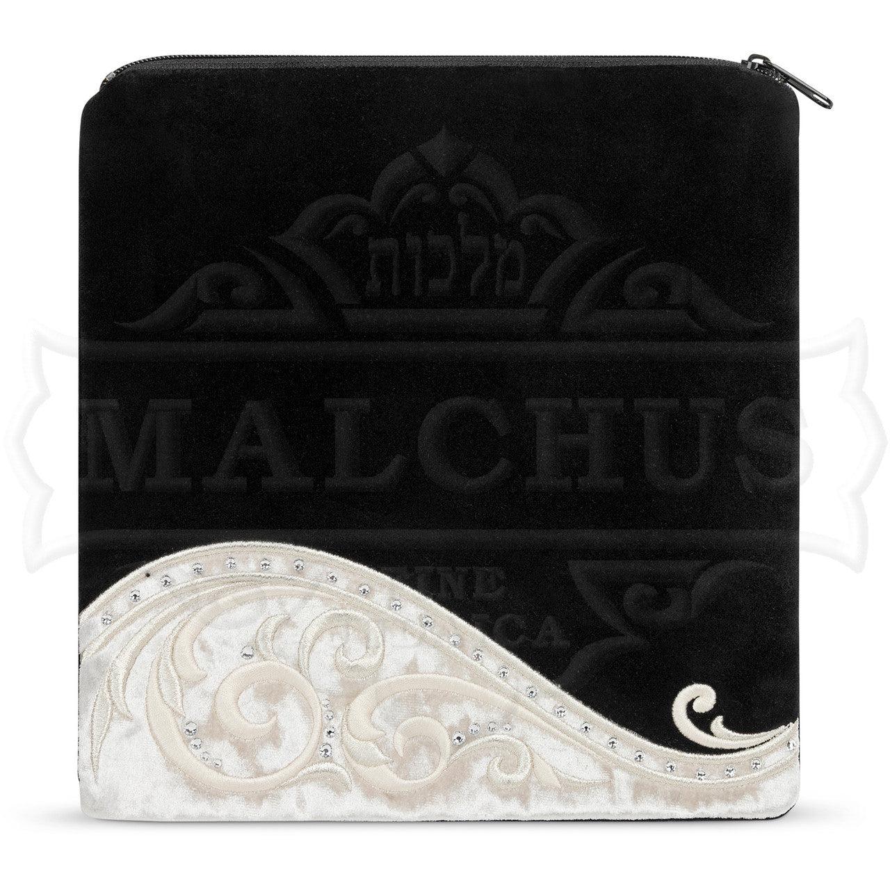 Bottom White Swirl Design Velvet Bag #495