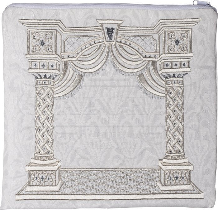 White 3D Column Canopy w- Curtain Velvet Bag #186