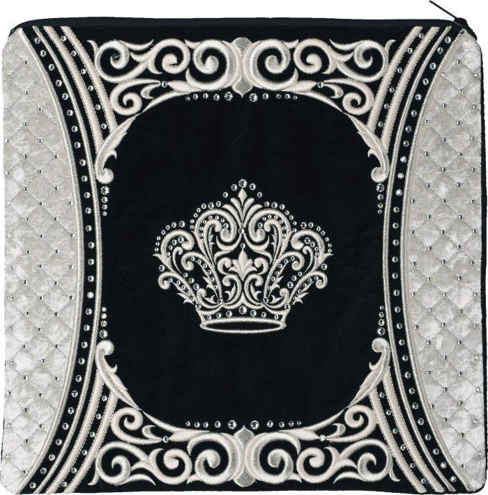 Swirl Quilted Inset with White Crushed Velvet Bag #455