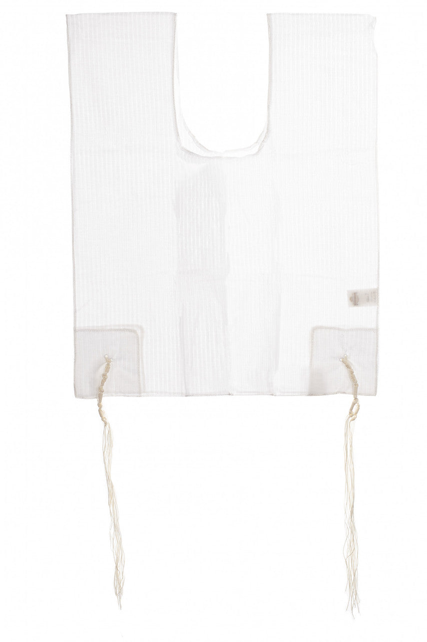 Cotton Kids Round Neck, 2 Hole- Slanted Keshiras Chabad Tzitzis