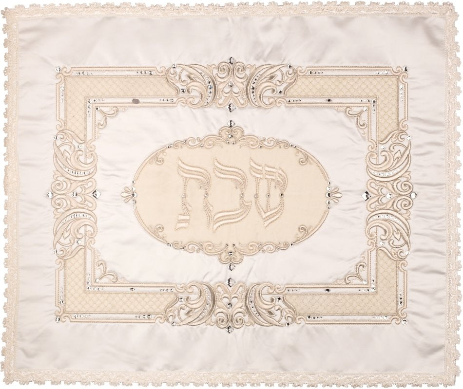 Square Design Satin-Velvet Challah Cover #558