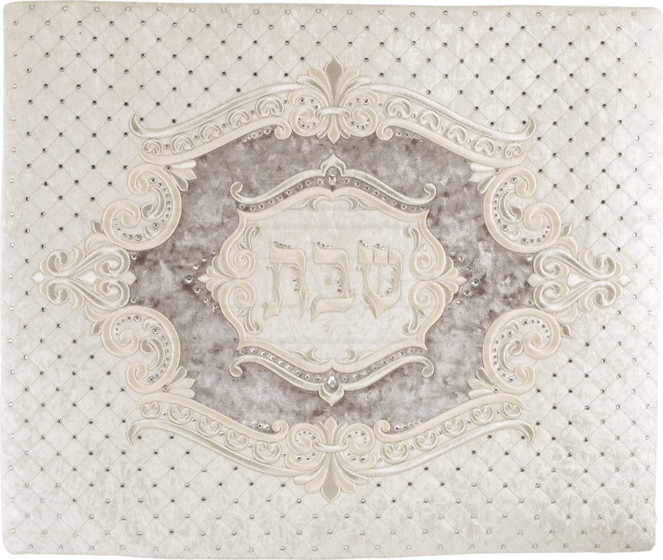Medallion Inset Grey Velvet Challah Cover #615VG
