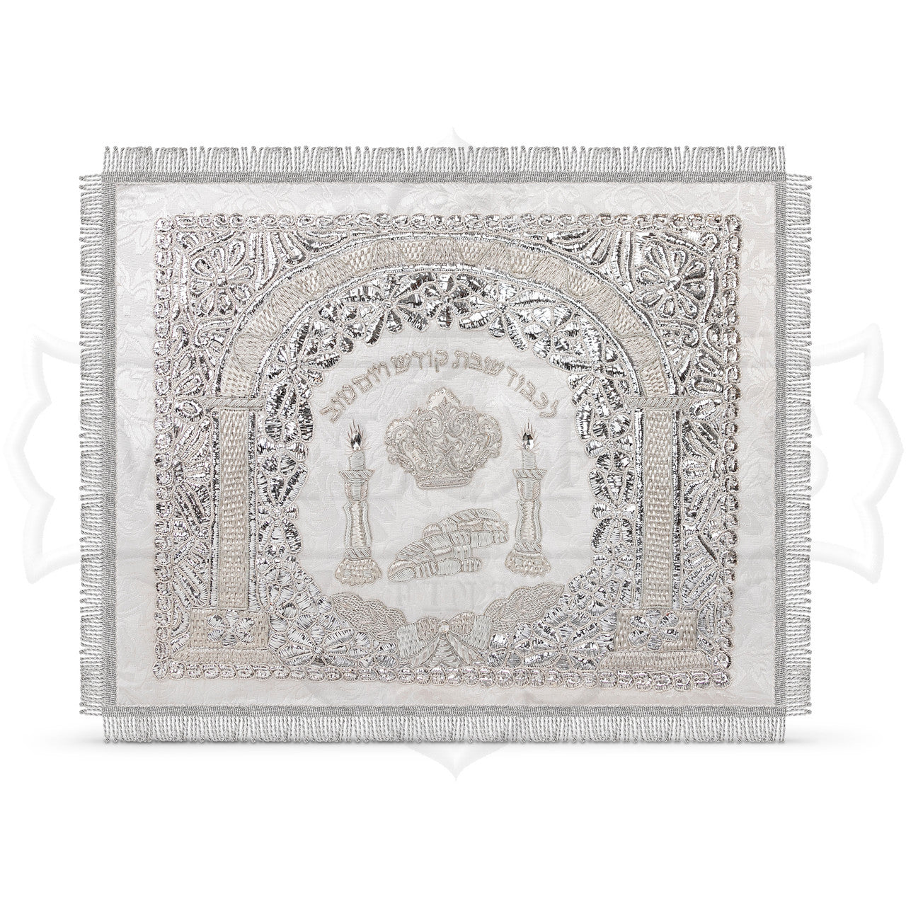 Challah Cover Silver Embroidered #36 - Brocade