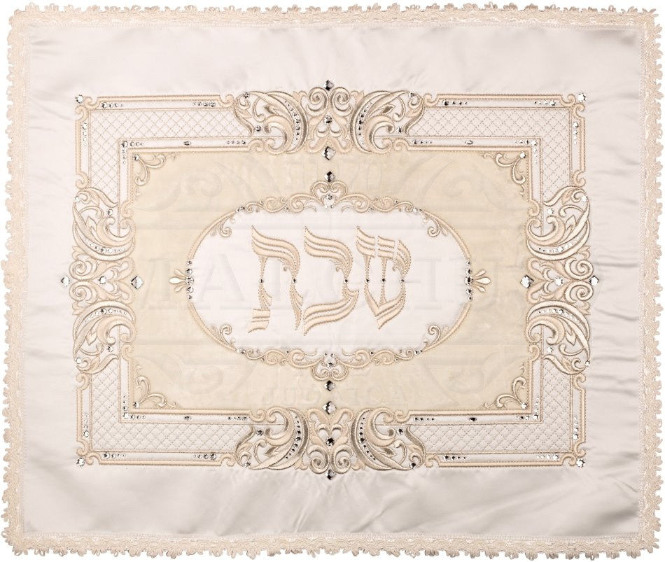 Square Design with Round Inset Satin Challah Cover #557