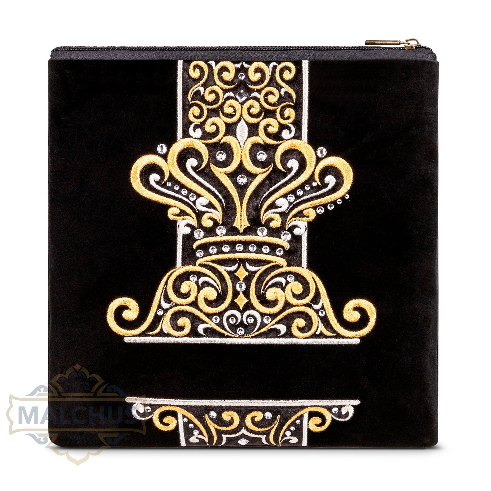 Bag #210 Black Velvet & Gold Embroidery