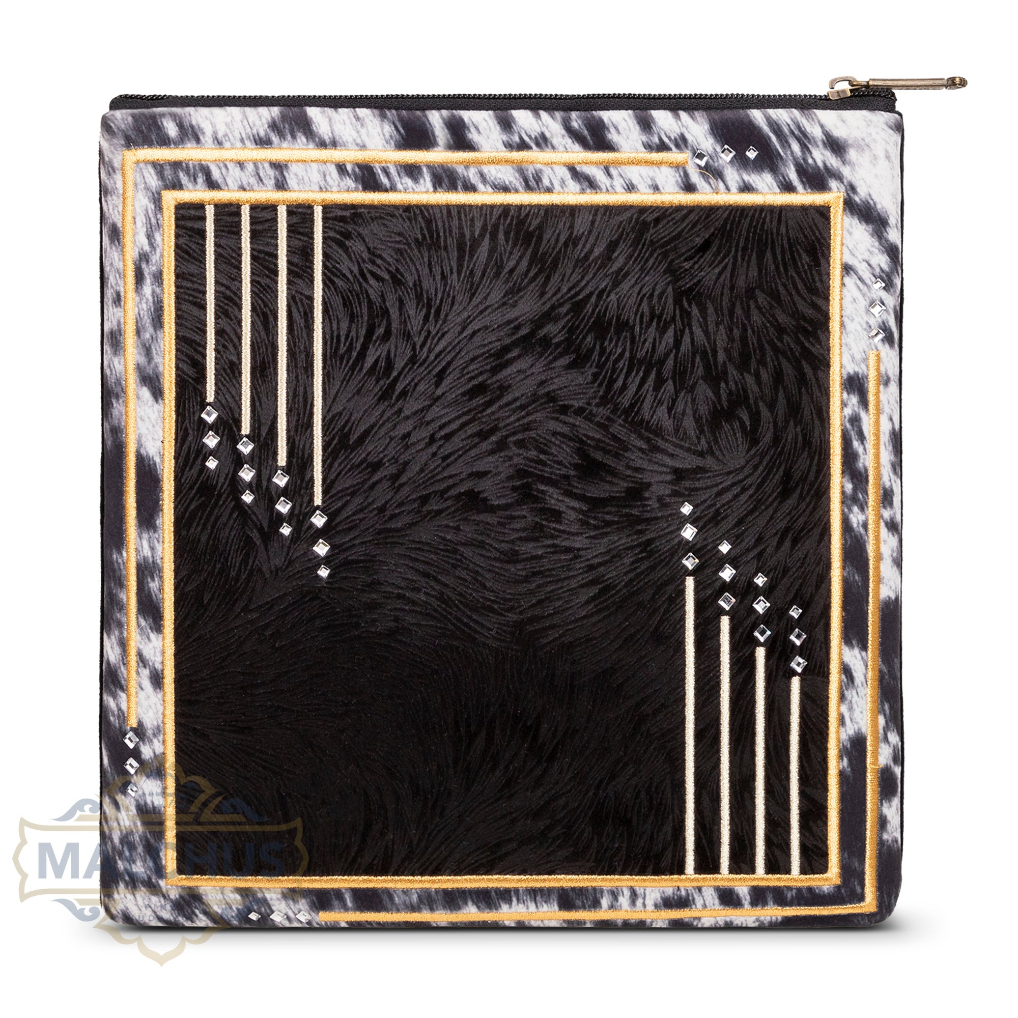 Bag #345 Black Velvet & Gold Emb