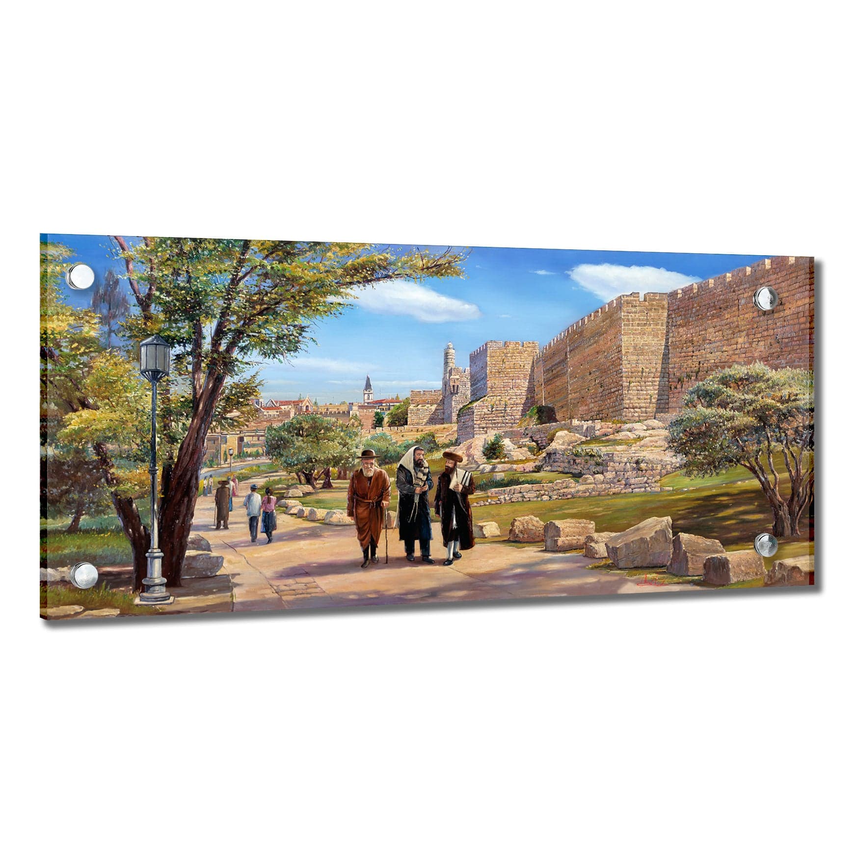 Alex Levin Shabbos Walk in Jerusalem Painting