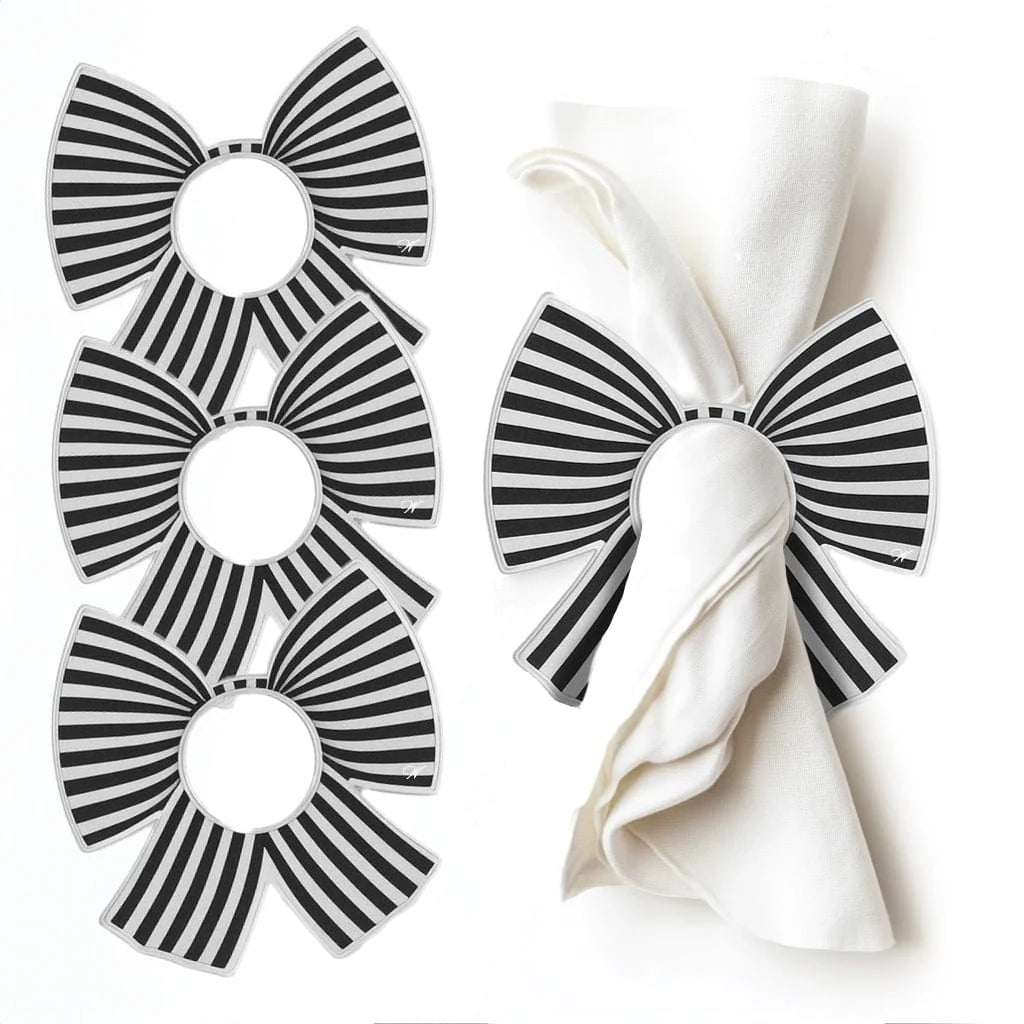Stripe Bow Napkin Rings