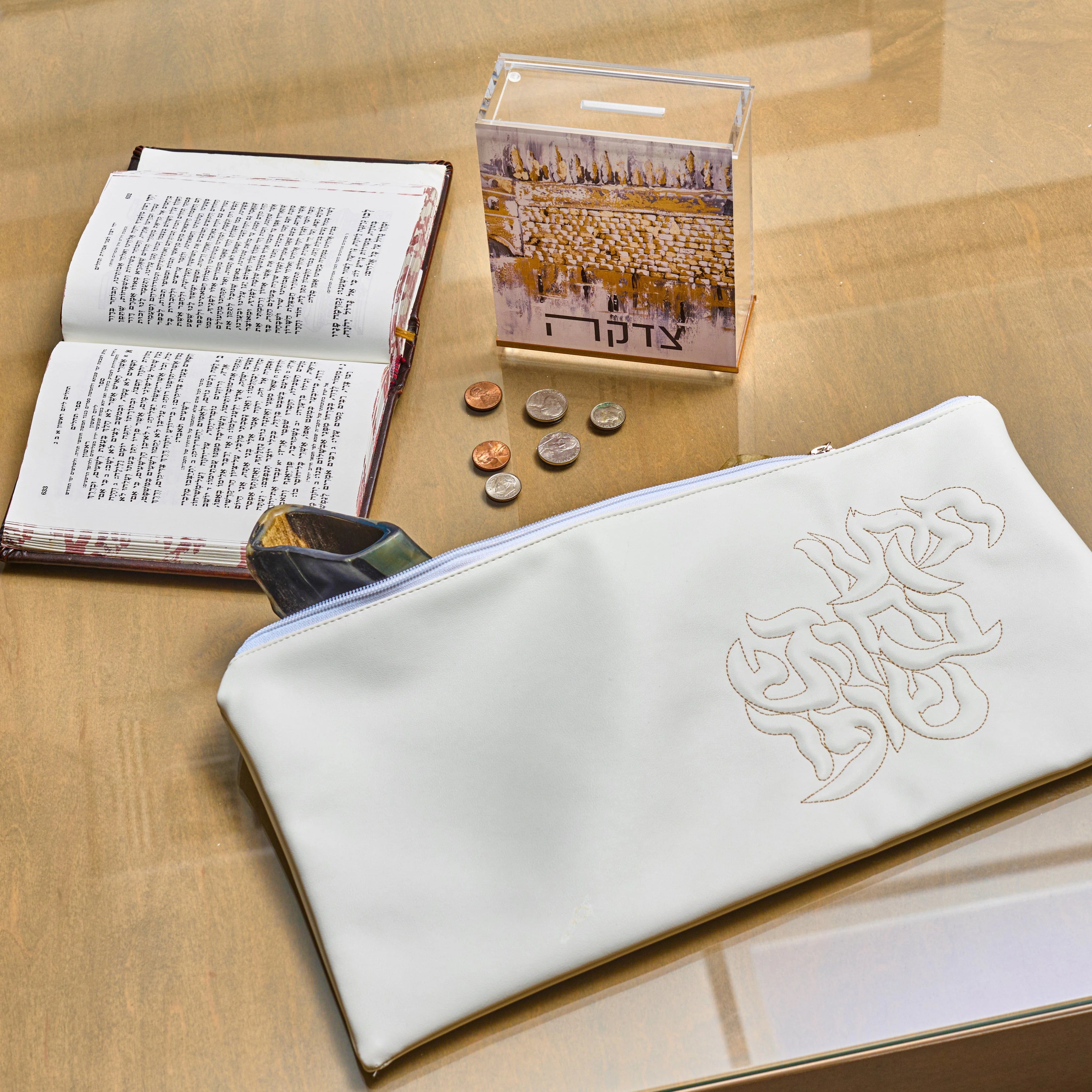 Leather Pillow Script Shofar Bag