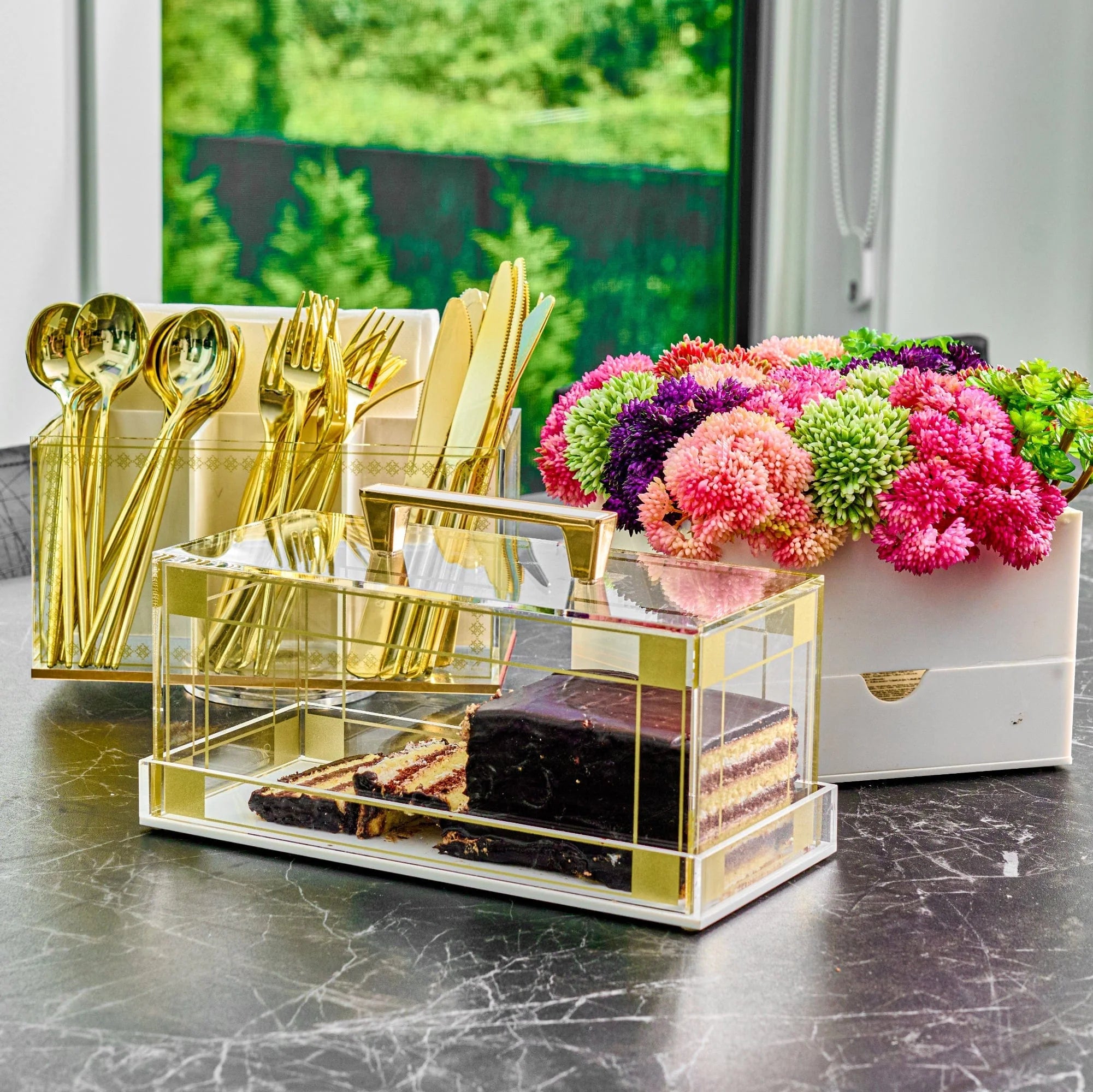 Small Succulent Pink Vase Bencher Set