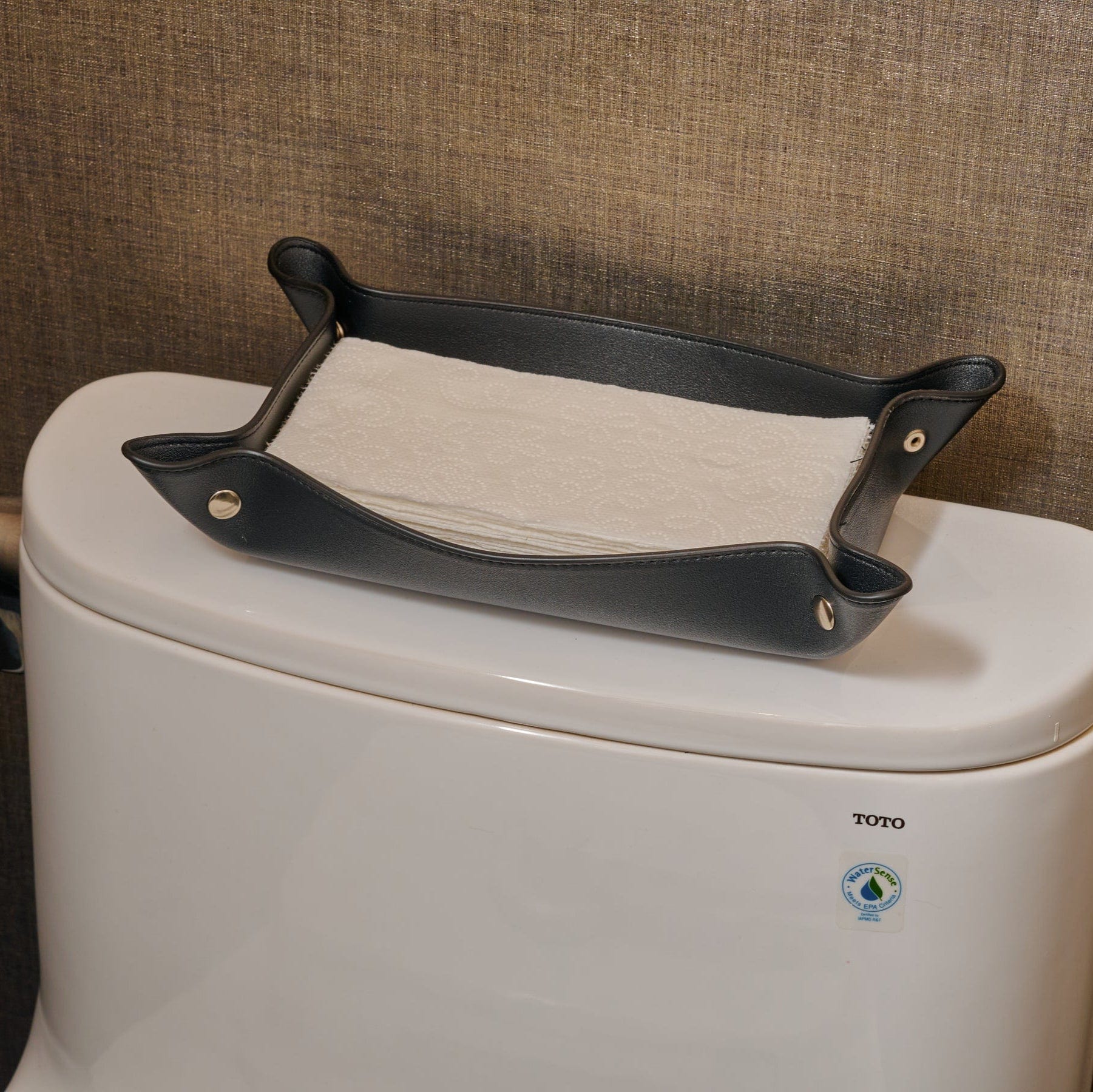 Leather Shabbos Toilet Paper / Guest Towel Tray / Multi-purpose Tray