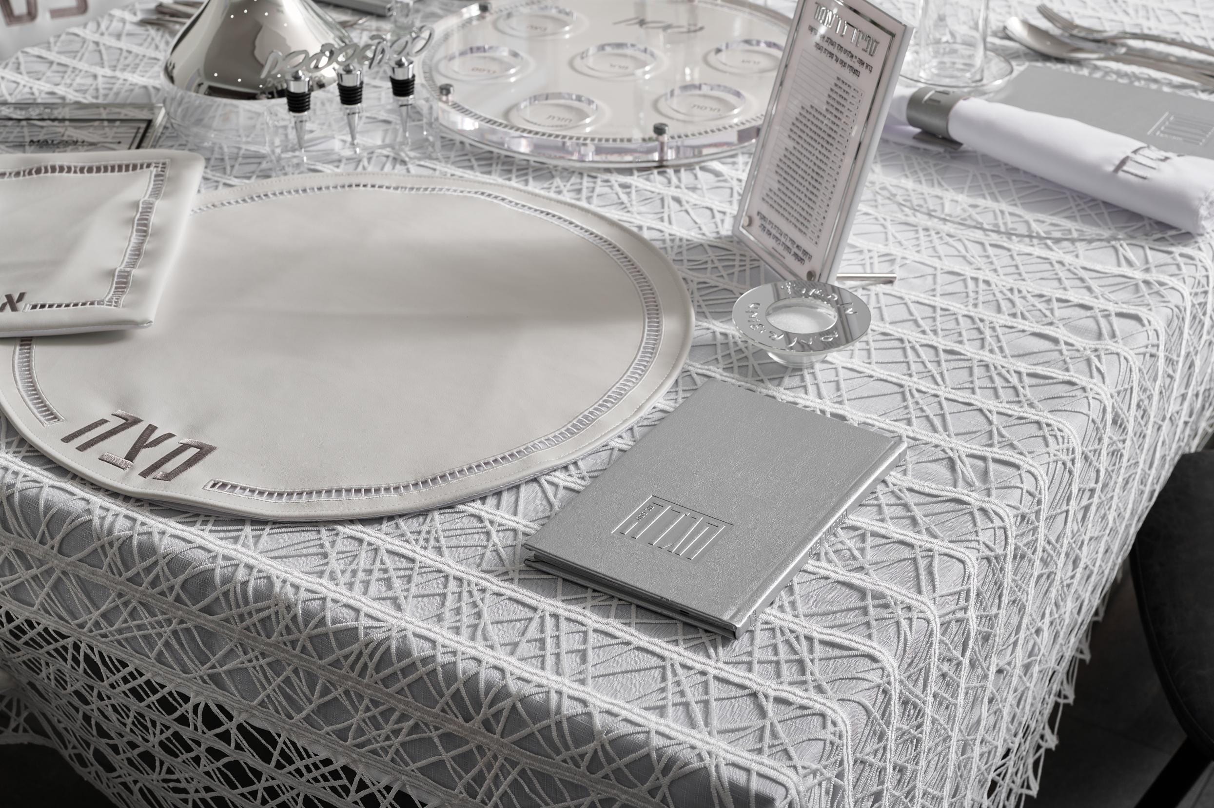 Silver Pesach 2024 Tablescape