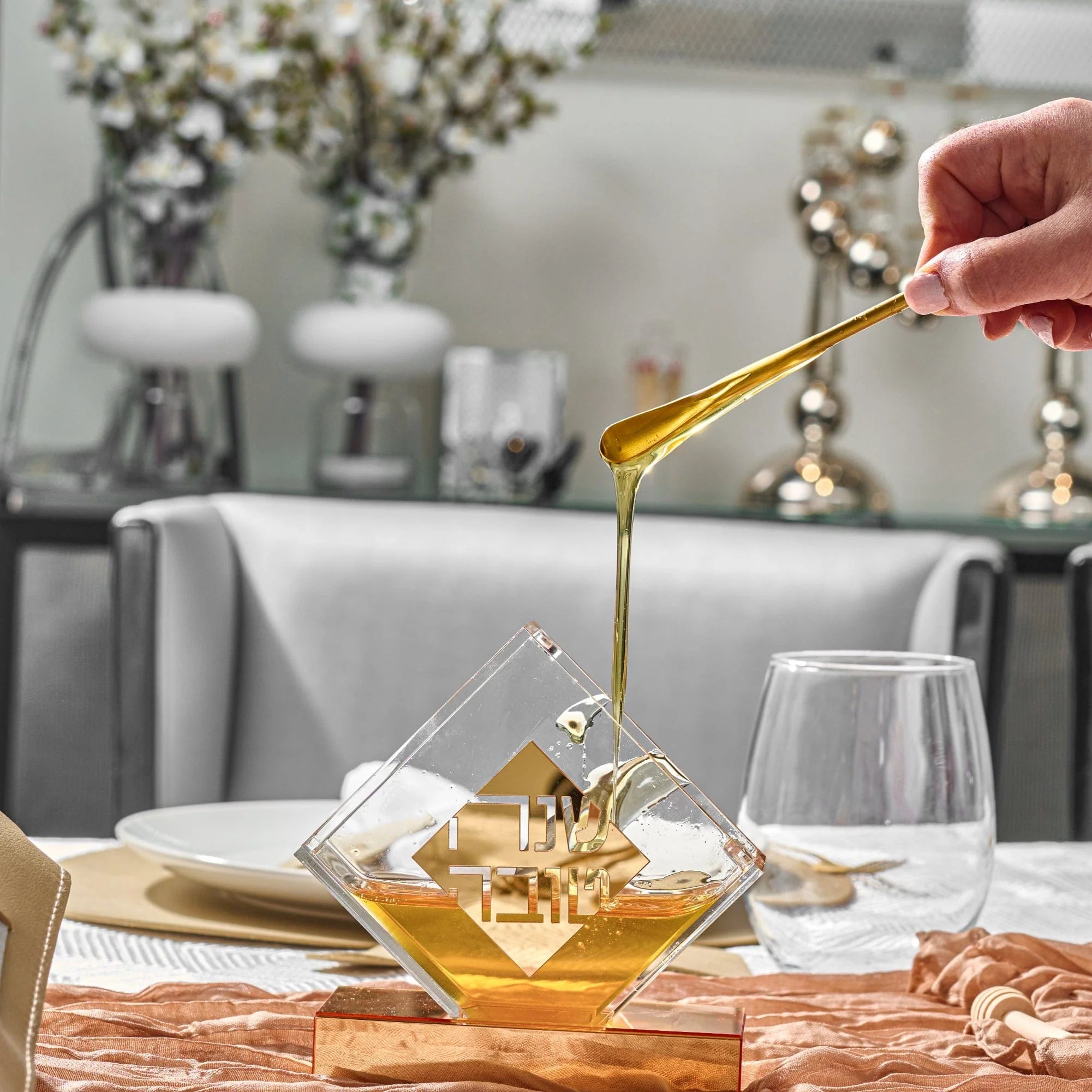 Diamond Honey Dish