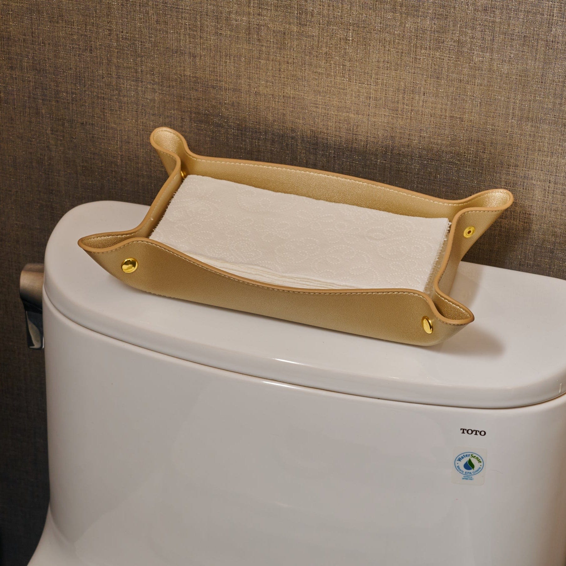 Leather Shabbos Toilet Paper / Guest Towel Tray / Multi-purpose Tray