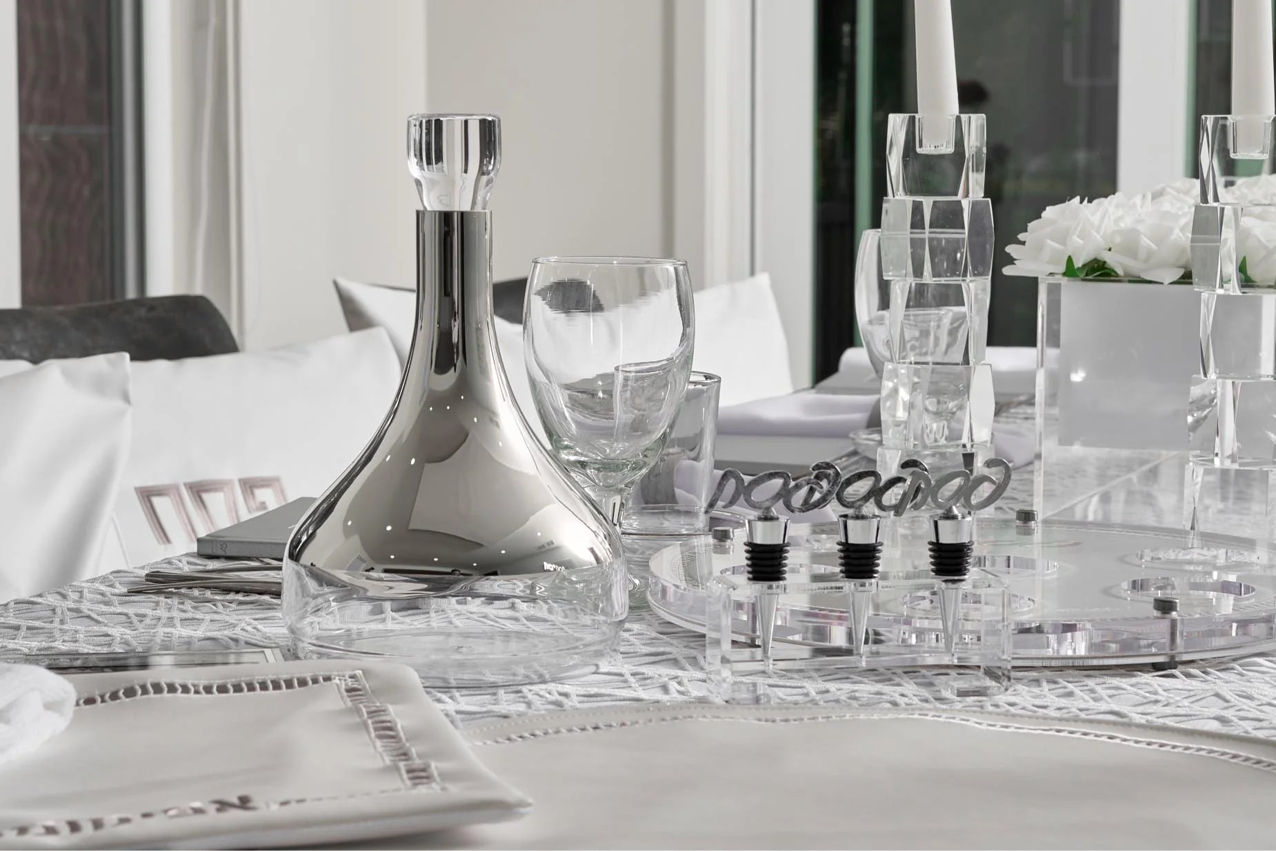 Silver Pesach 2024 Tablescape