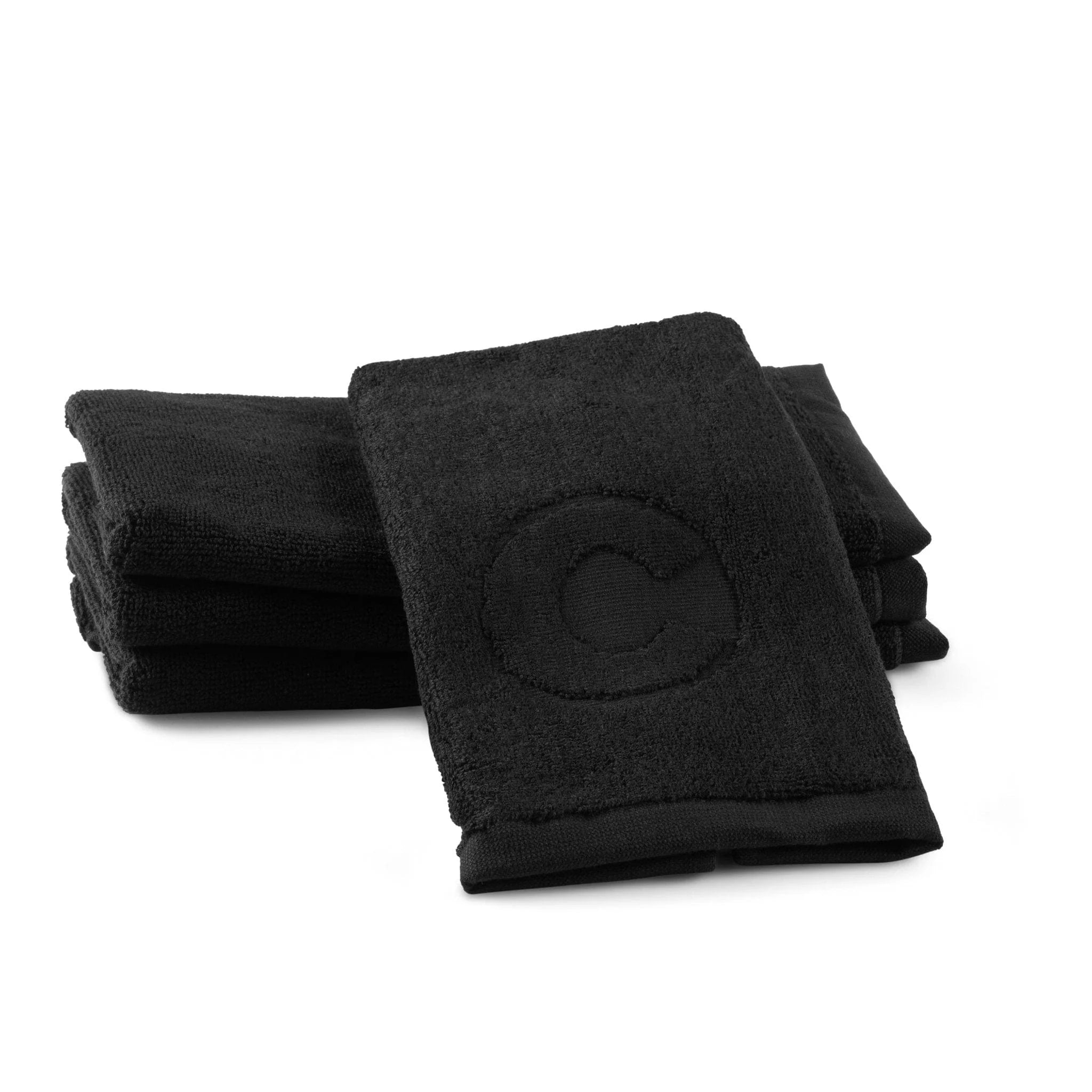 Black Initial Embossed Finger Towel