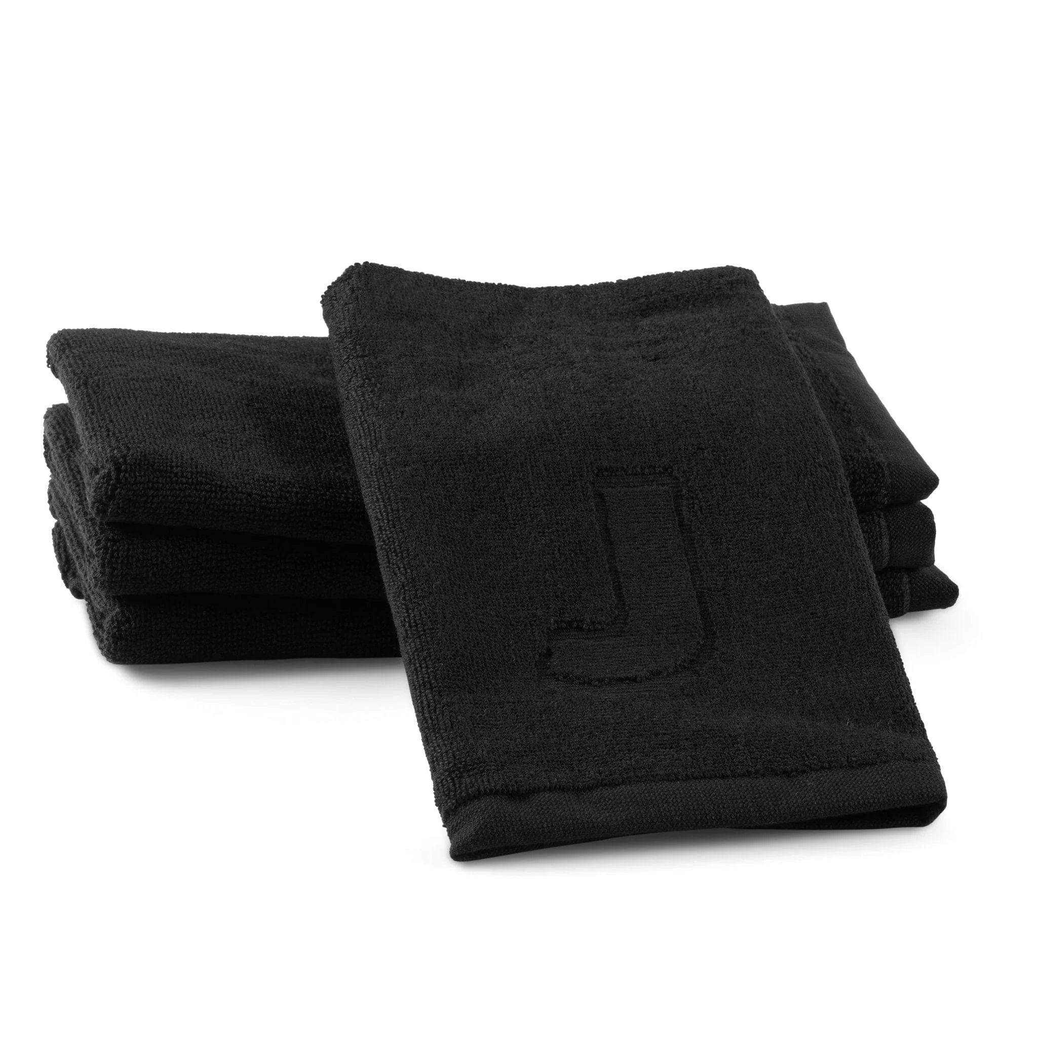 Black Initial Embossed Finger Towel