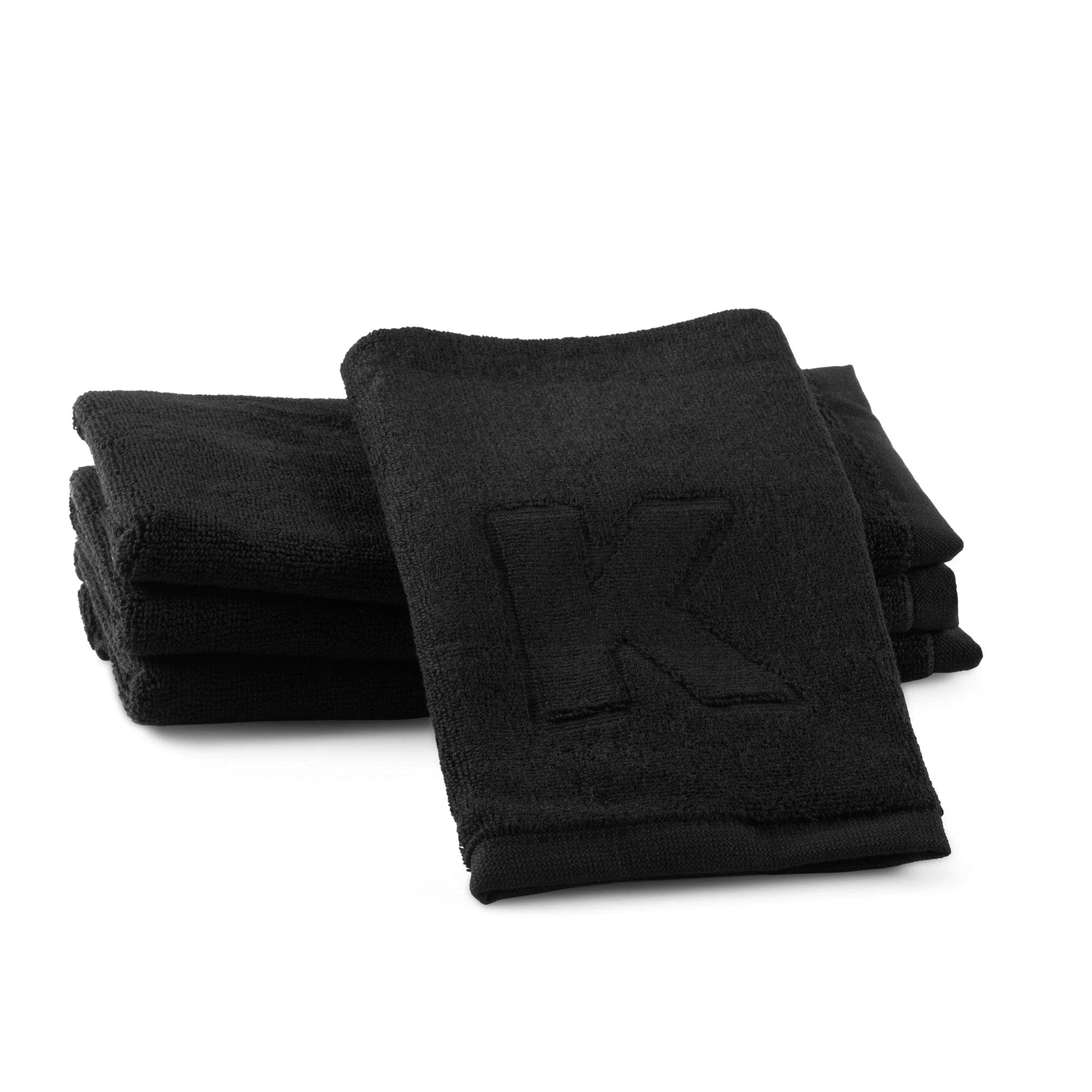 Black Initial Embossed Finger Towel