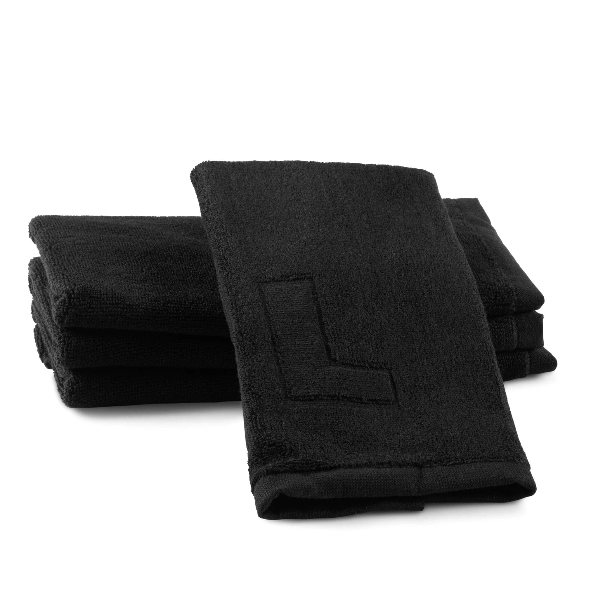 Black Initial Embossed Finger Towel