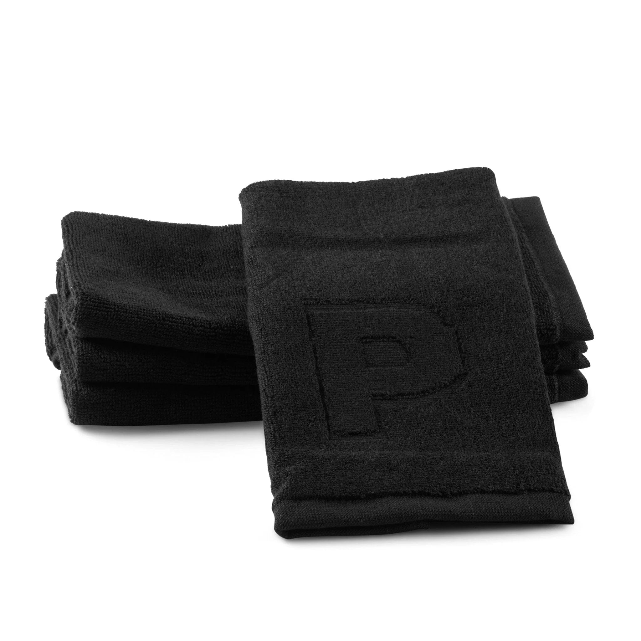 Black Initial Embossed Finger Towel