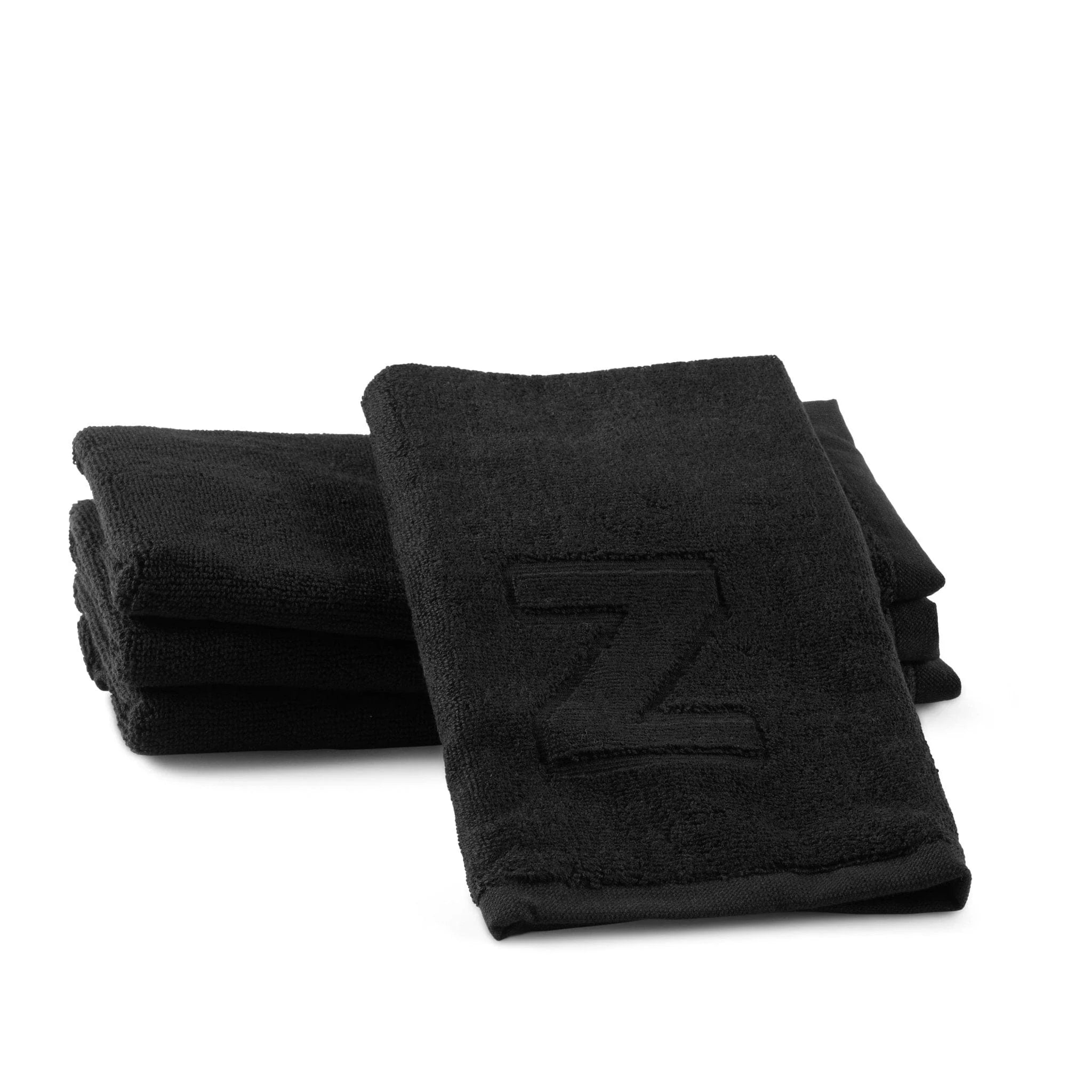 Black Initial Embossed Finger Towel