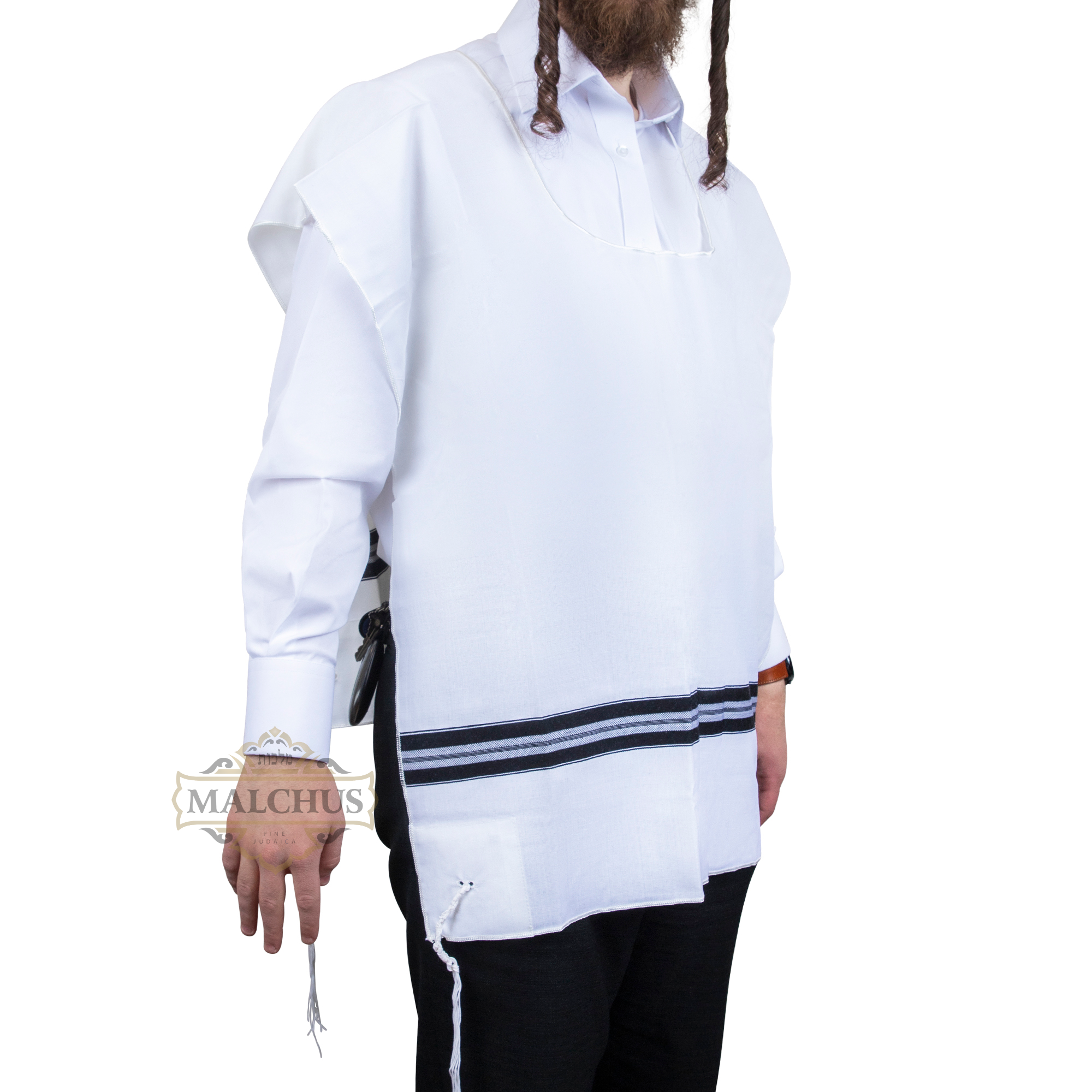 Wool Adult  2 Hole Keshiras Ashkenaz Tzitzis - Stain Proof