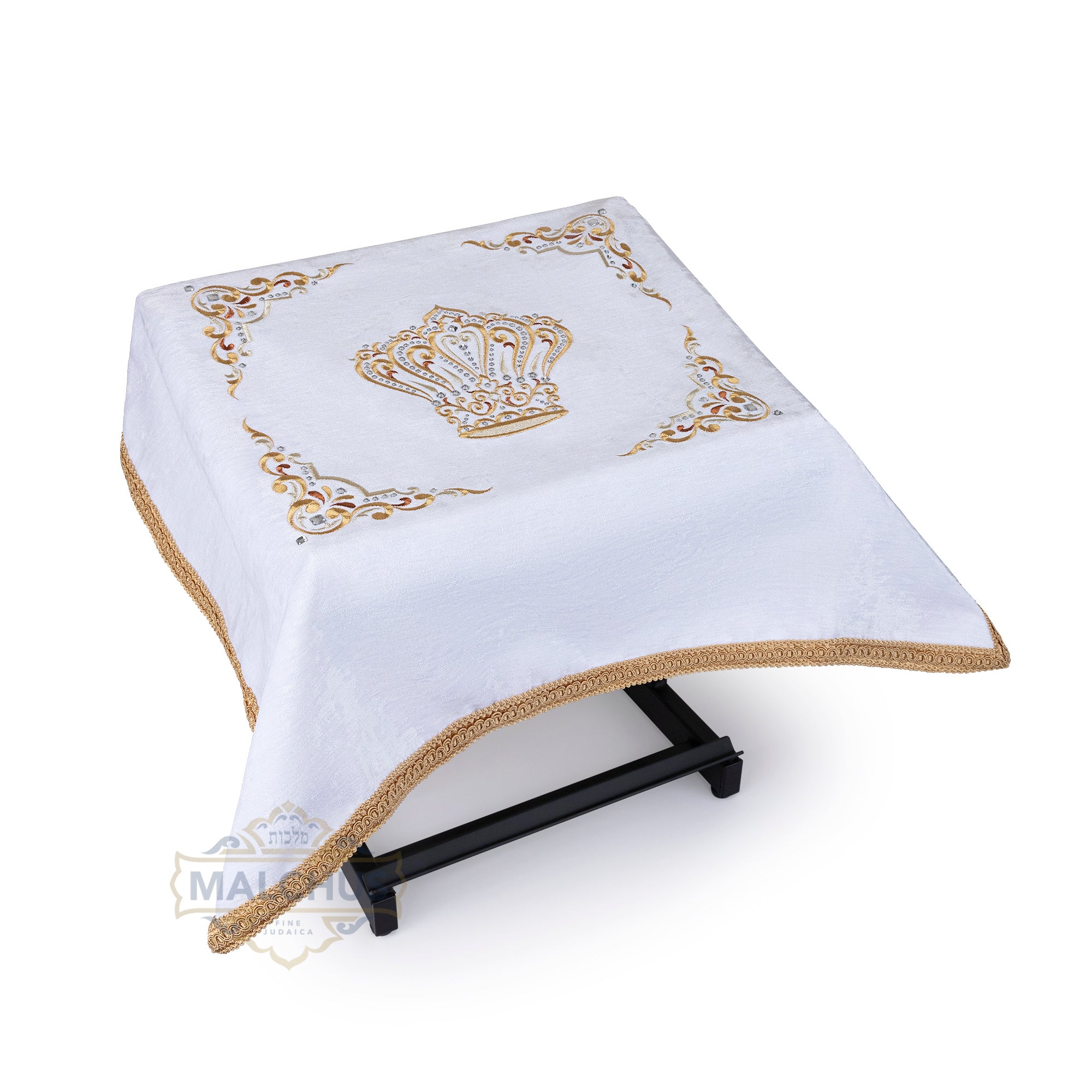 Malchut Shtender Cover - White Antique Velvet