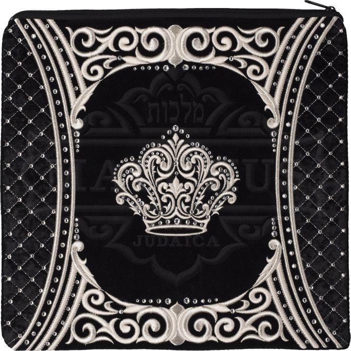Swirl Quilted Inset with Black Crushed Velvet Bag #450